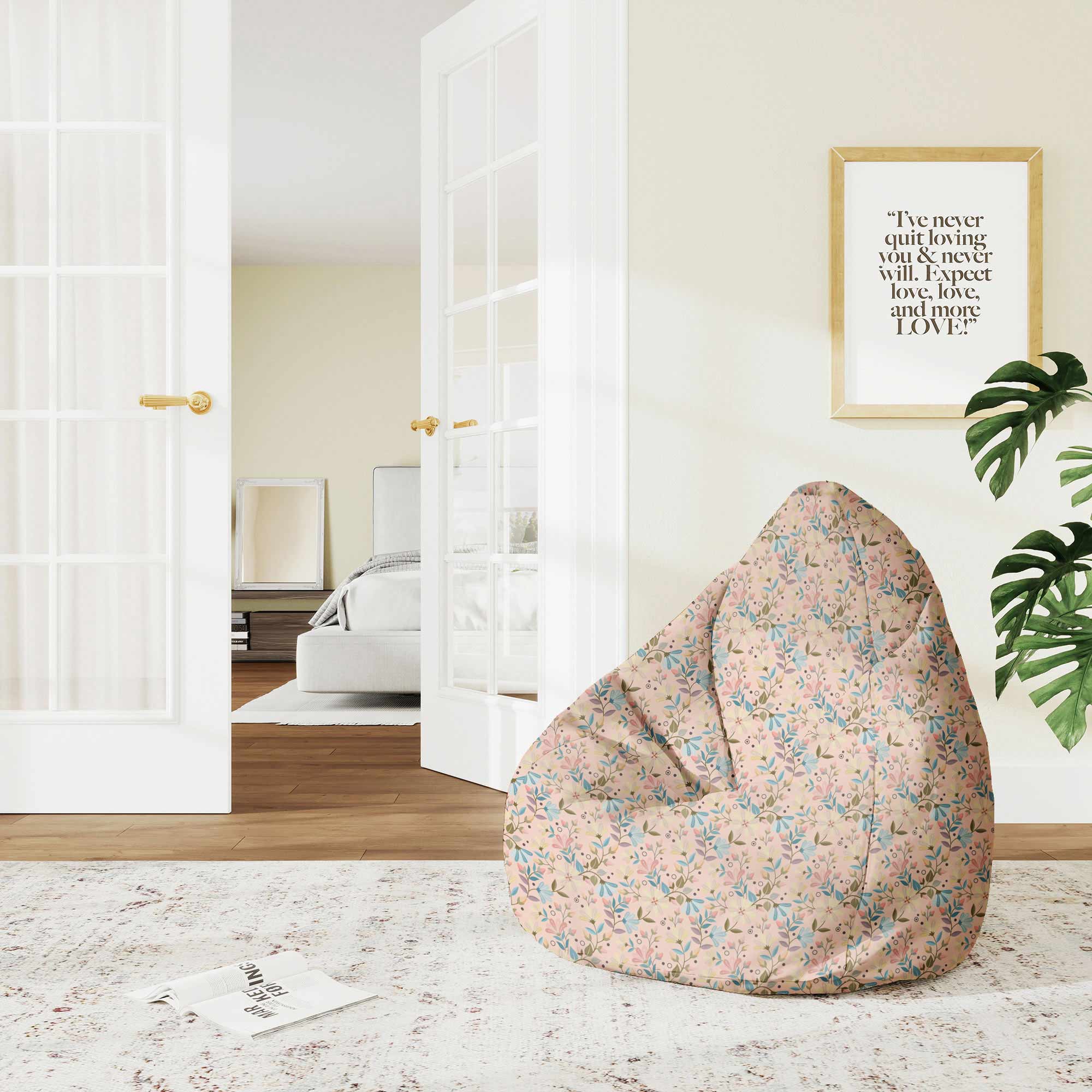 Puf Pearshape Morning Flowers-S-Velvet