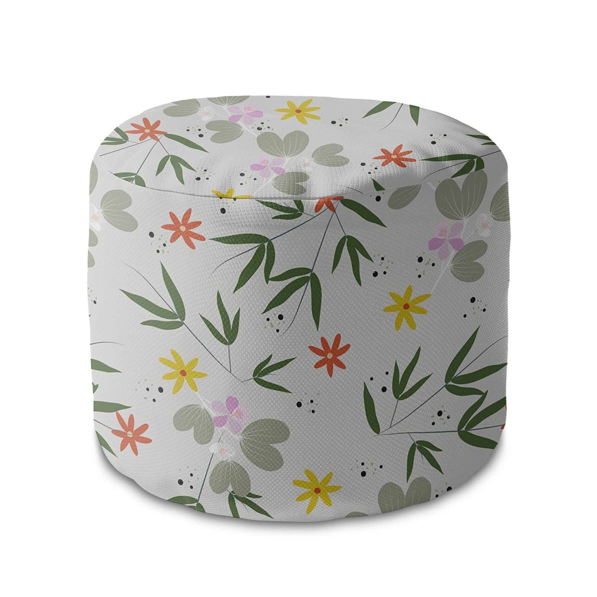 Runder Hocker Fußstütze Flower Doodling-Velvet