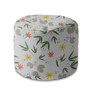 Runder Hocker Fußstütze Flower Doodling-Velvet