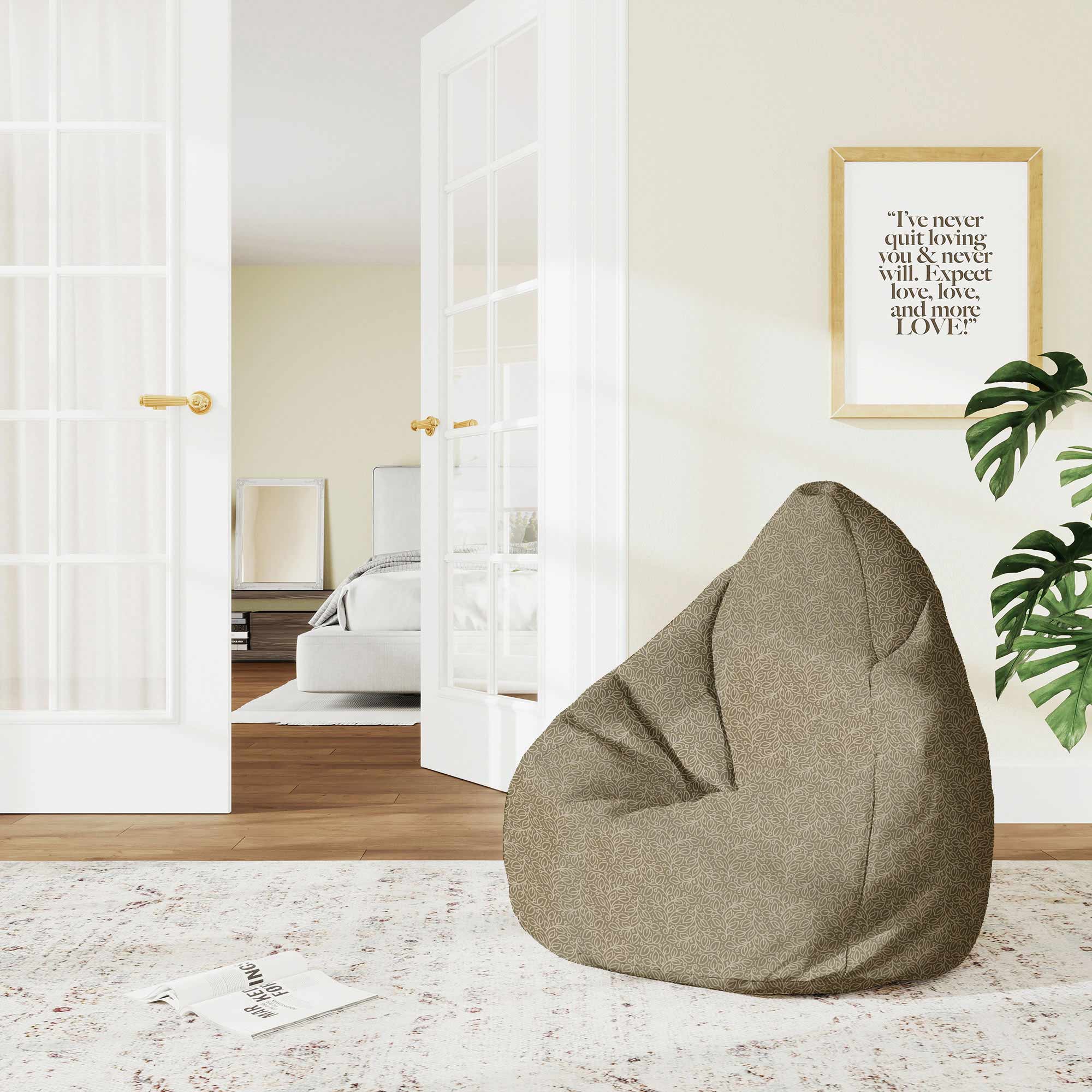Puf Birnenform Mehr Blätter Beige-S-Oxford