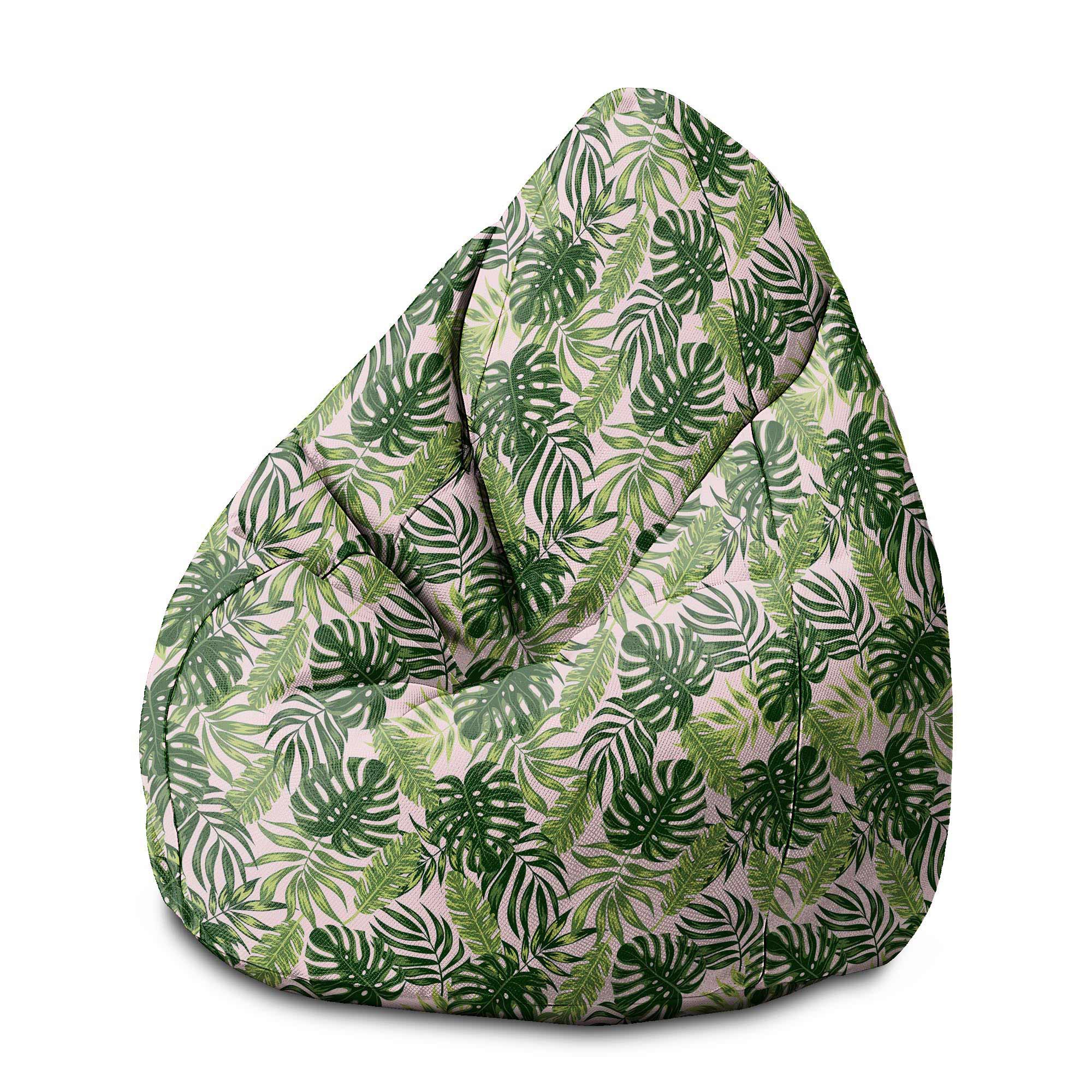 Sitzsack Birnenform Tropische Dschungelblätter
