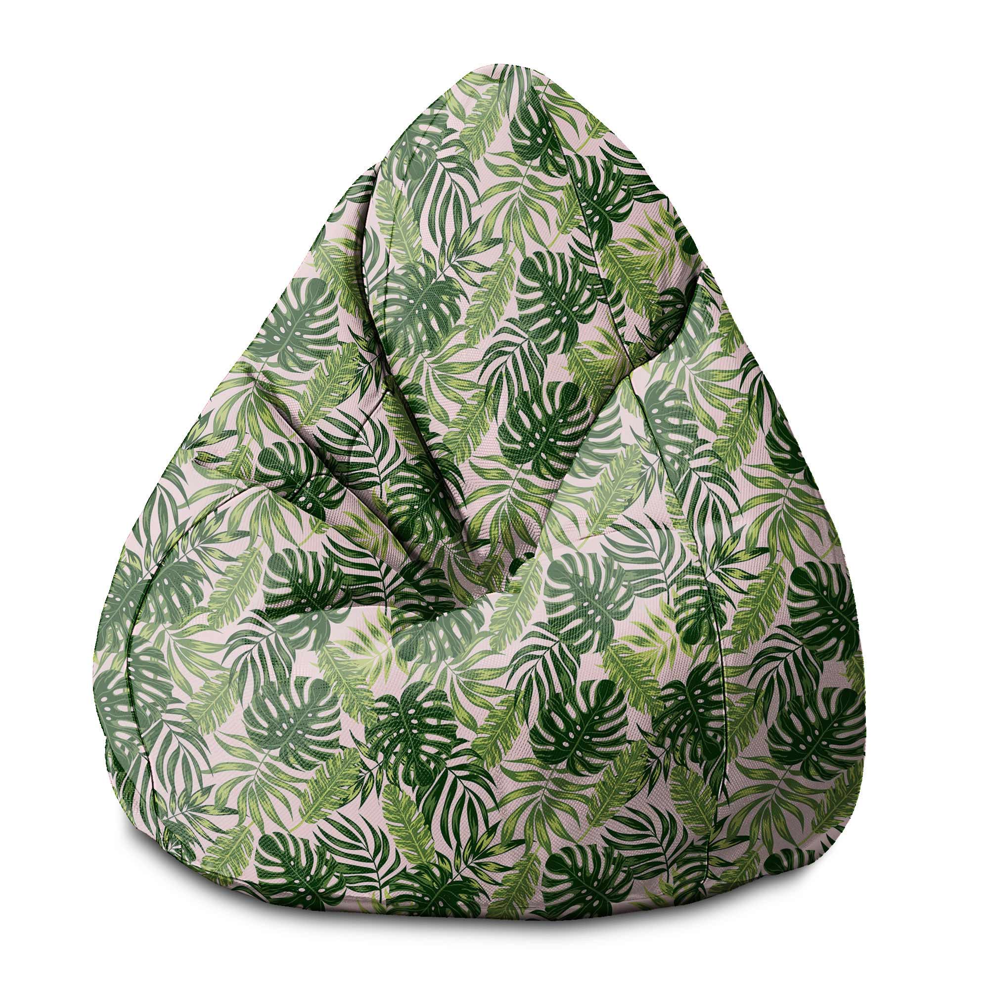 Sitzsack Birnenform Tropische Dschungelblätter