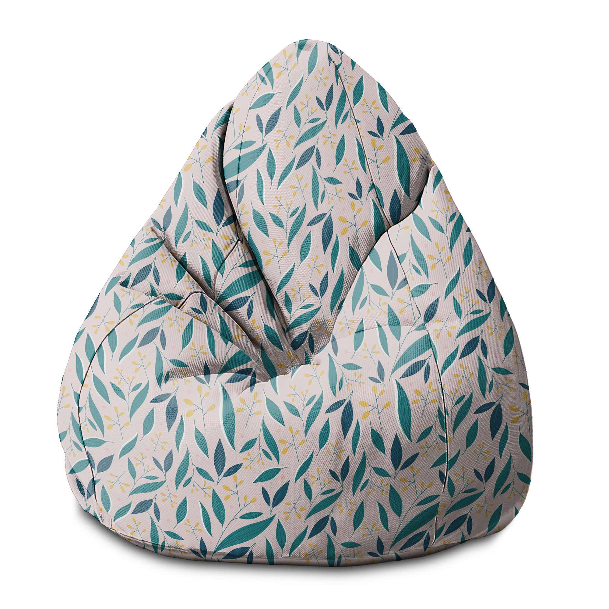 Puf Pearshape Yellow Forest Flowers-S-Oxford
