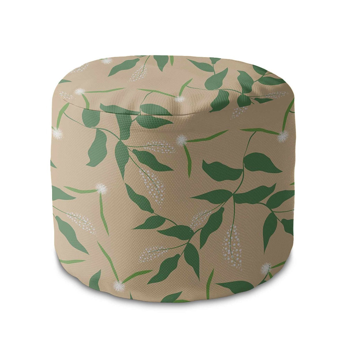 Runder Hocker Fußstütze Fresh Spring Leaves-Velvet