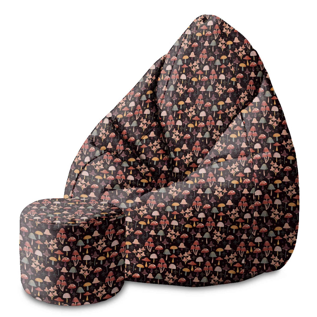 Runder Hocker Fußhocker More Mushroom-Velvet