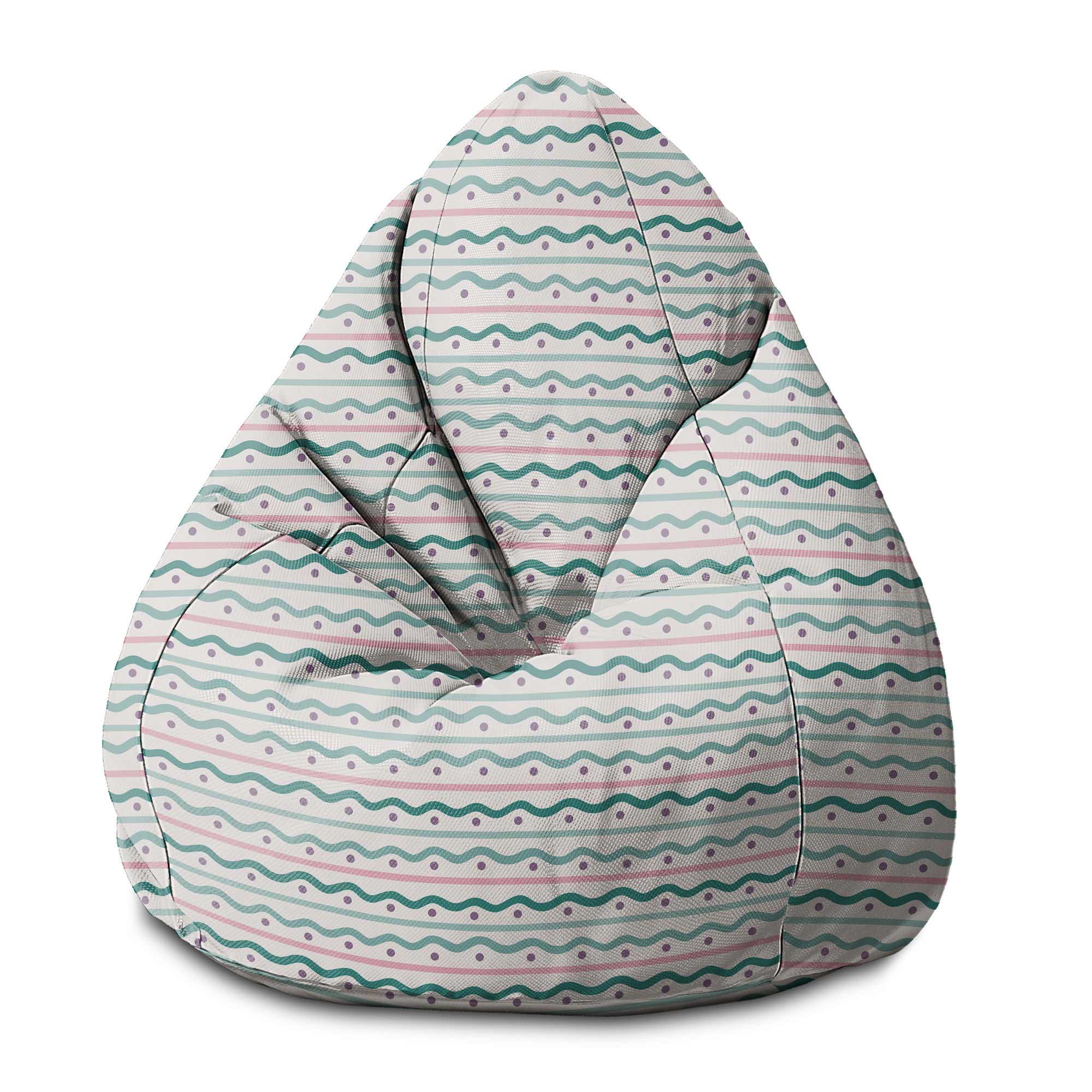 Puf Pearshape Čiary a bodky-M-Zamat