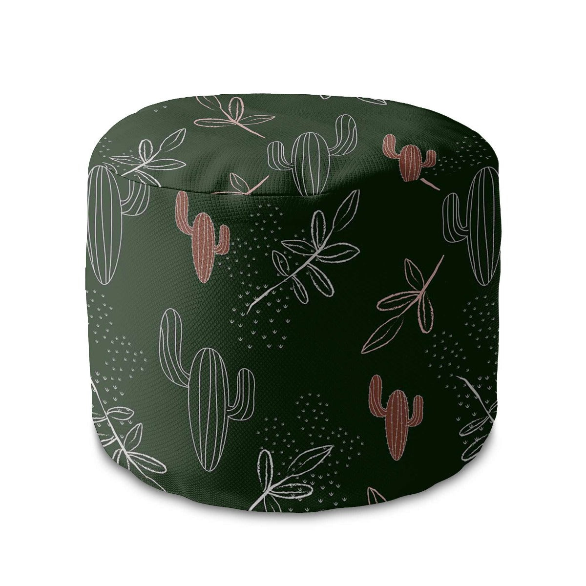 Runder Hocker Fußstütze Cactus Doodles