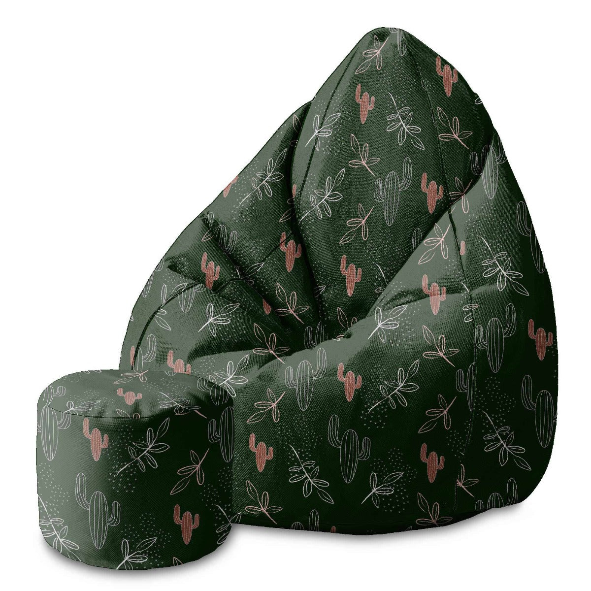 Runder Hocker Fußstütze Cactus Doodles-Velvet