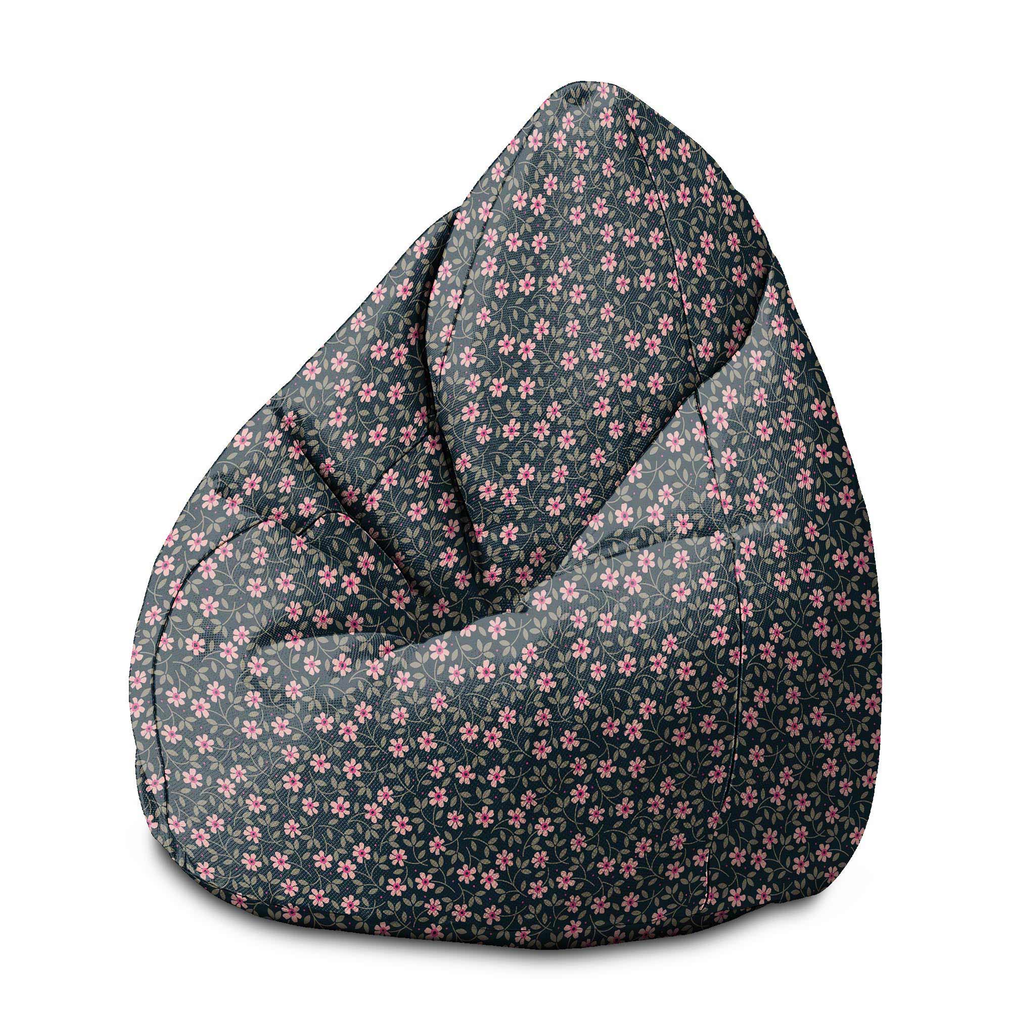 Puf Birnenform Romantische Blumen-S-Samt