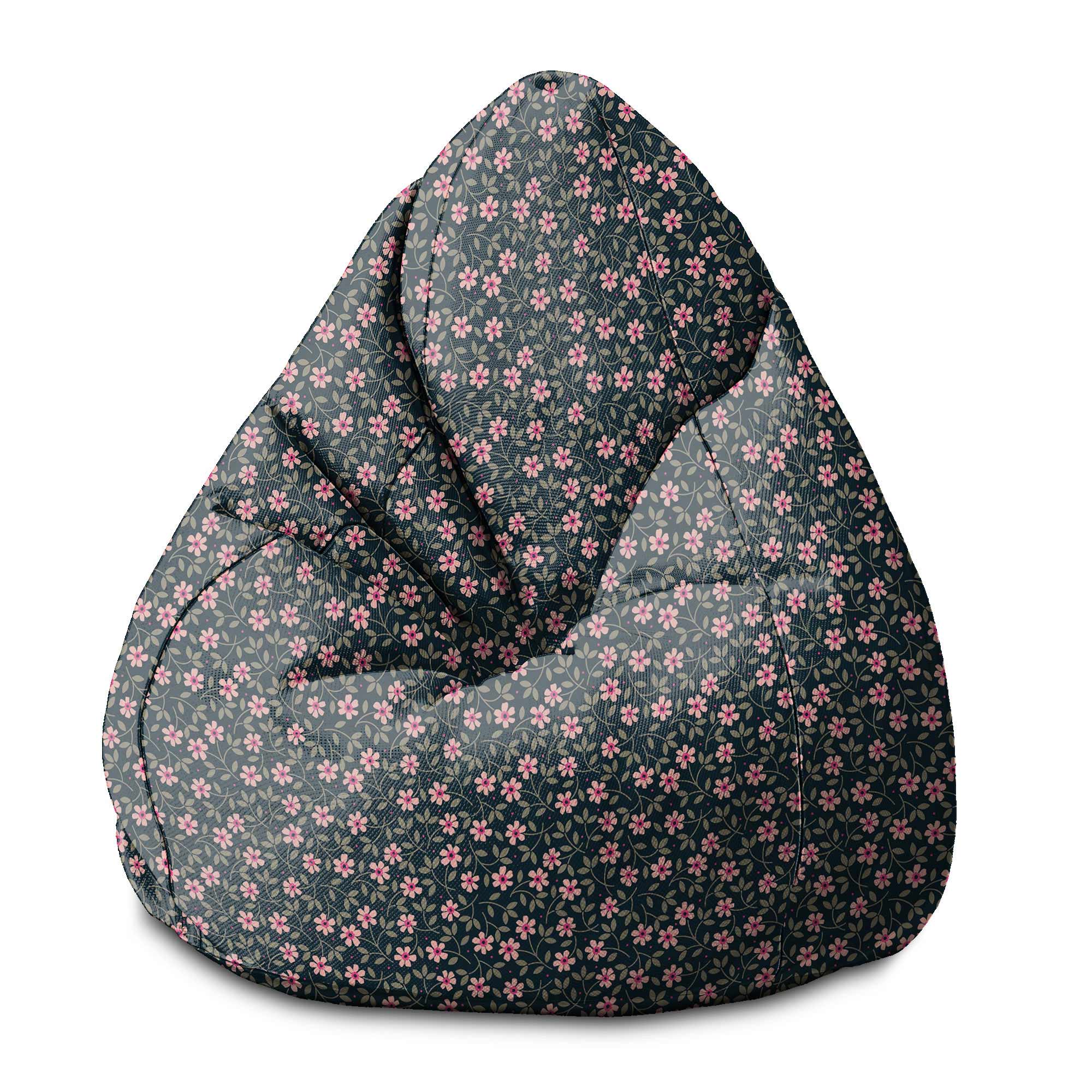 Puf Birnenform Romantische Blumen-S-Samt