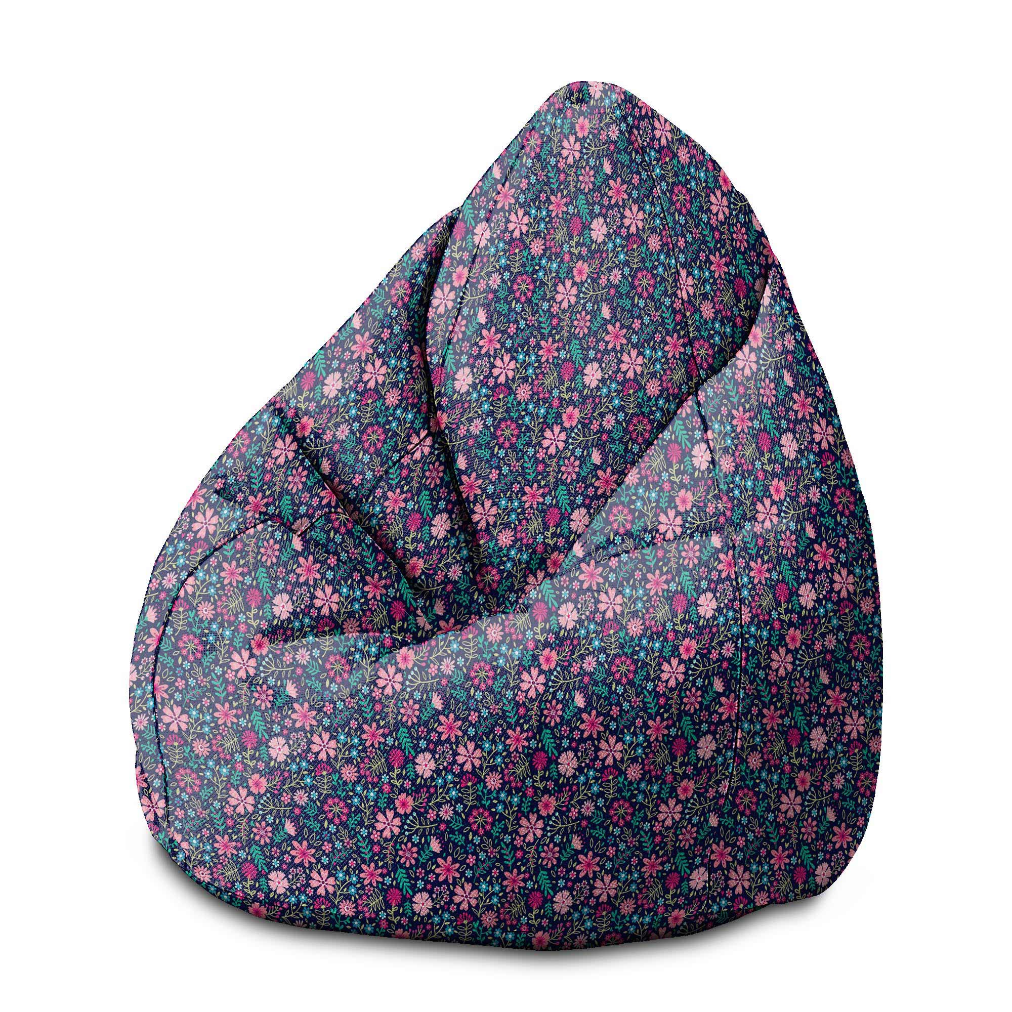 Puf Birnenform Pink Wiese
