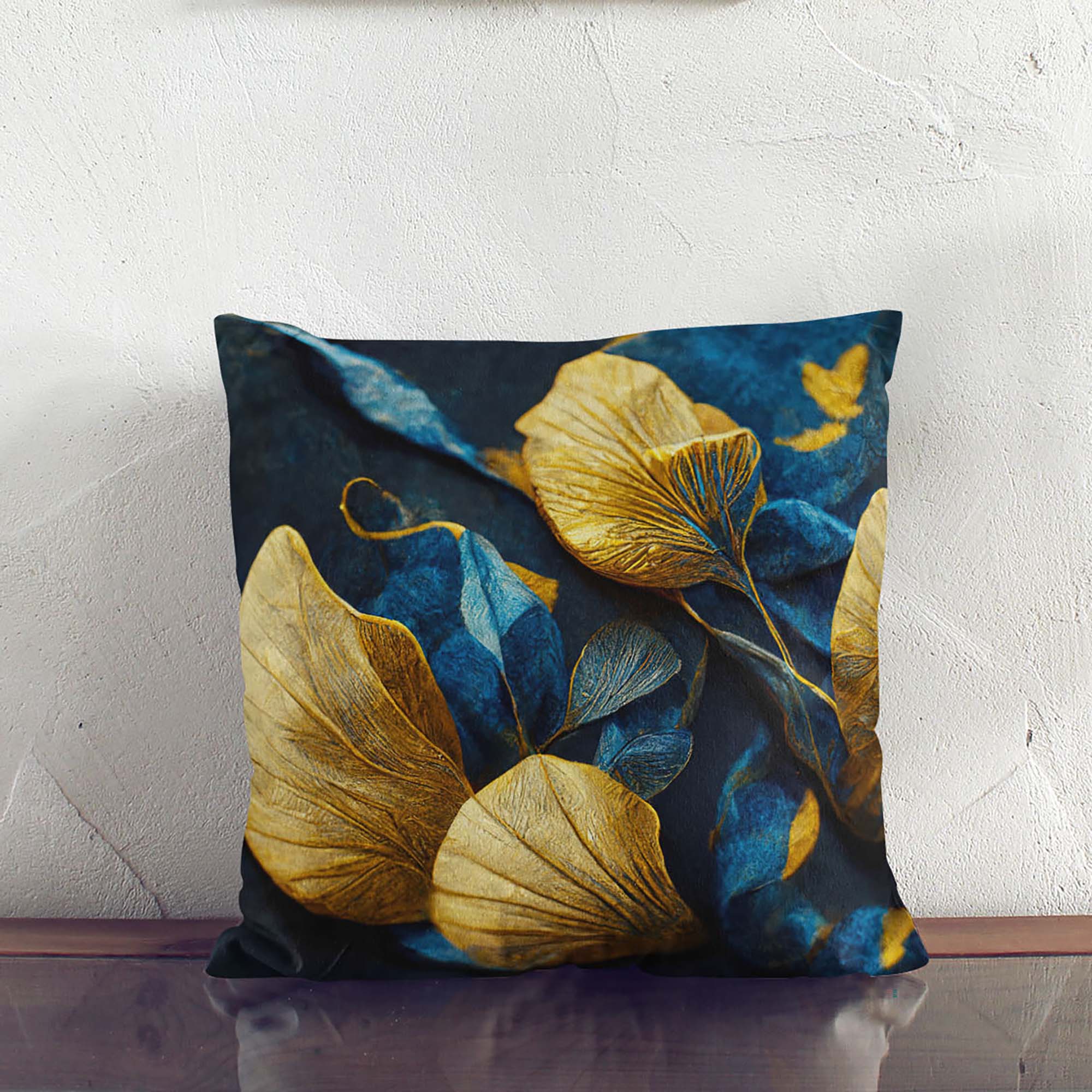 Polštář Luxury Blue Leaves