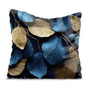 Kissen Gold and Blue Leaves