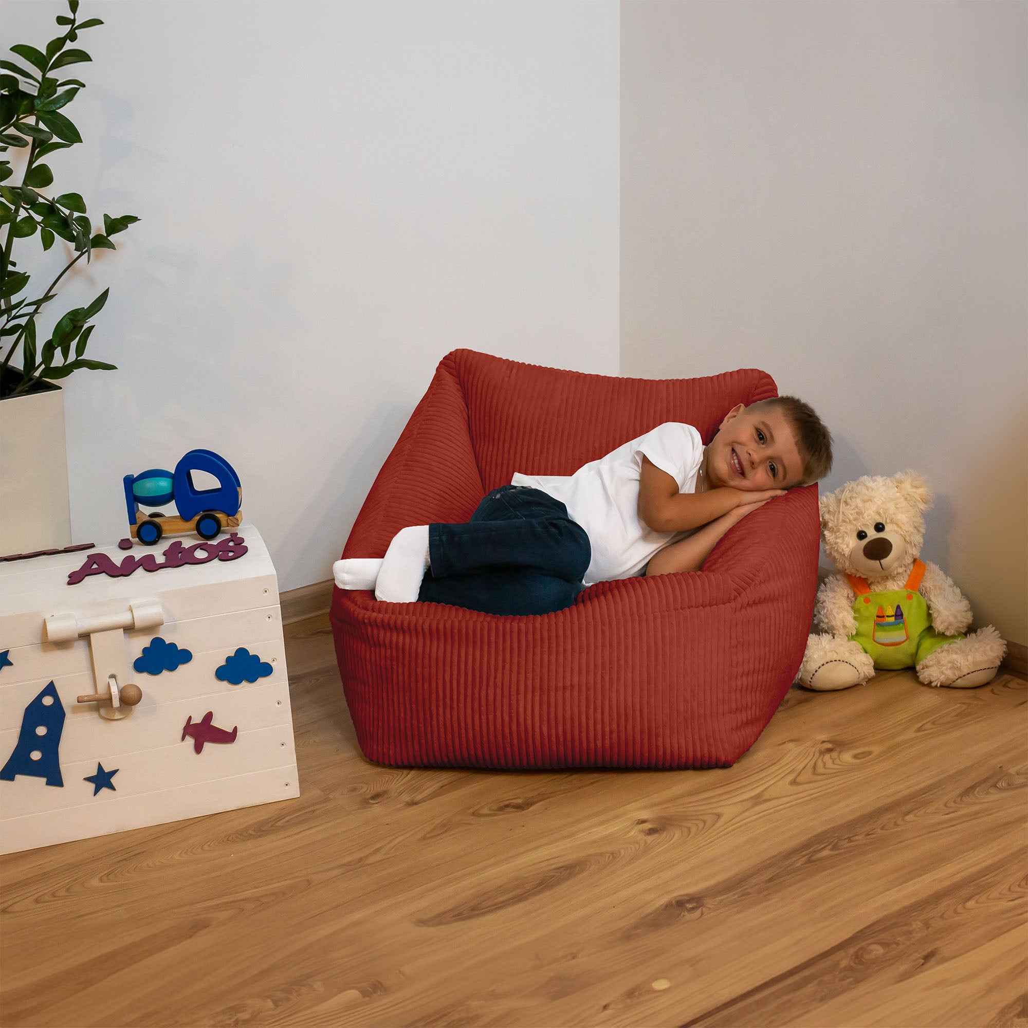 Kinderstuhl Ziegelrot
