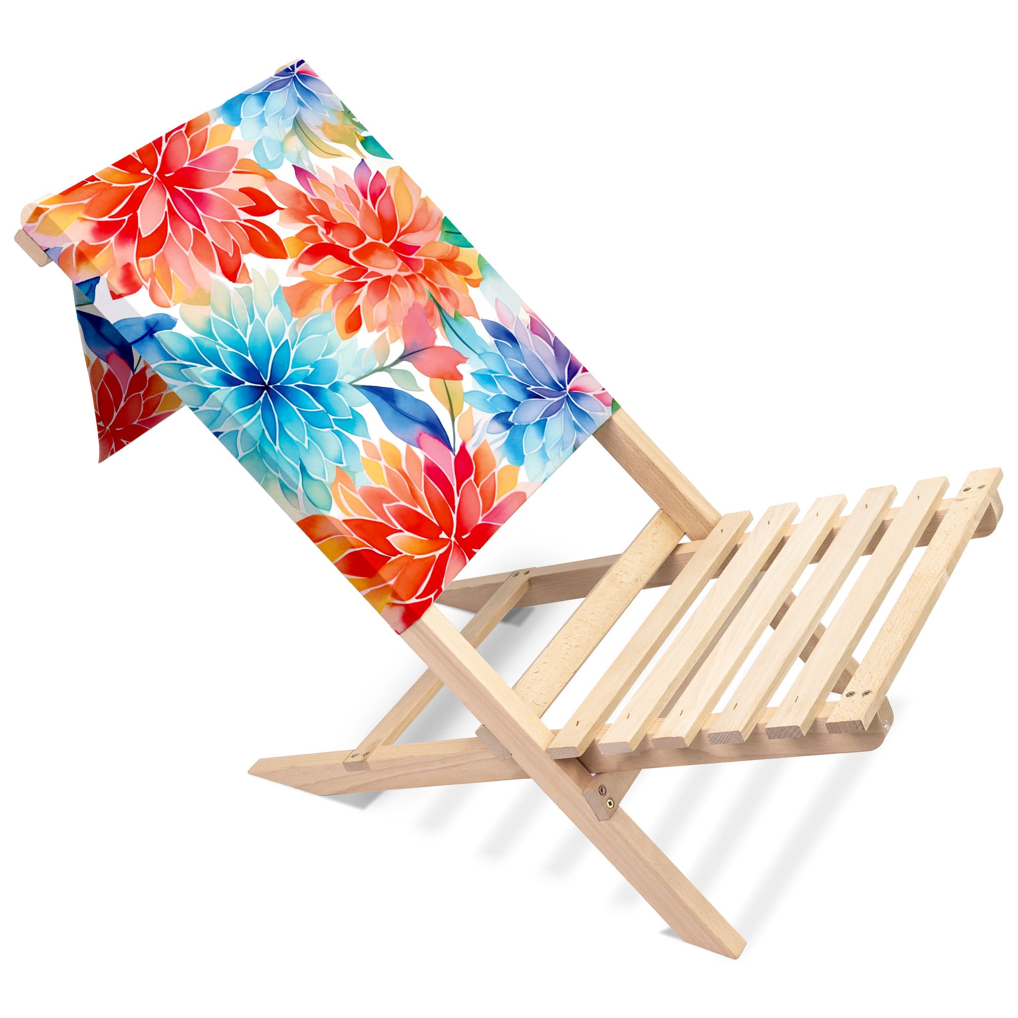 Klappbarer Strandstuhl Blumenhintergrund
