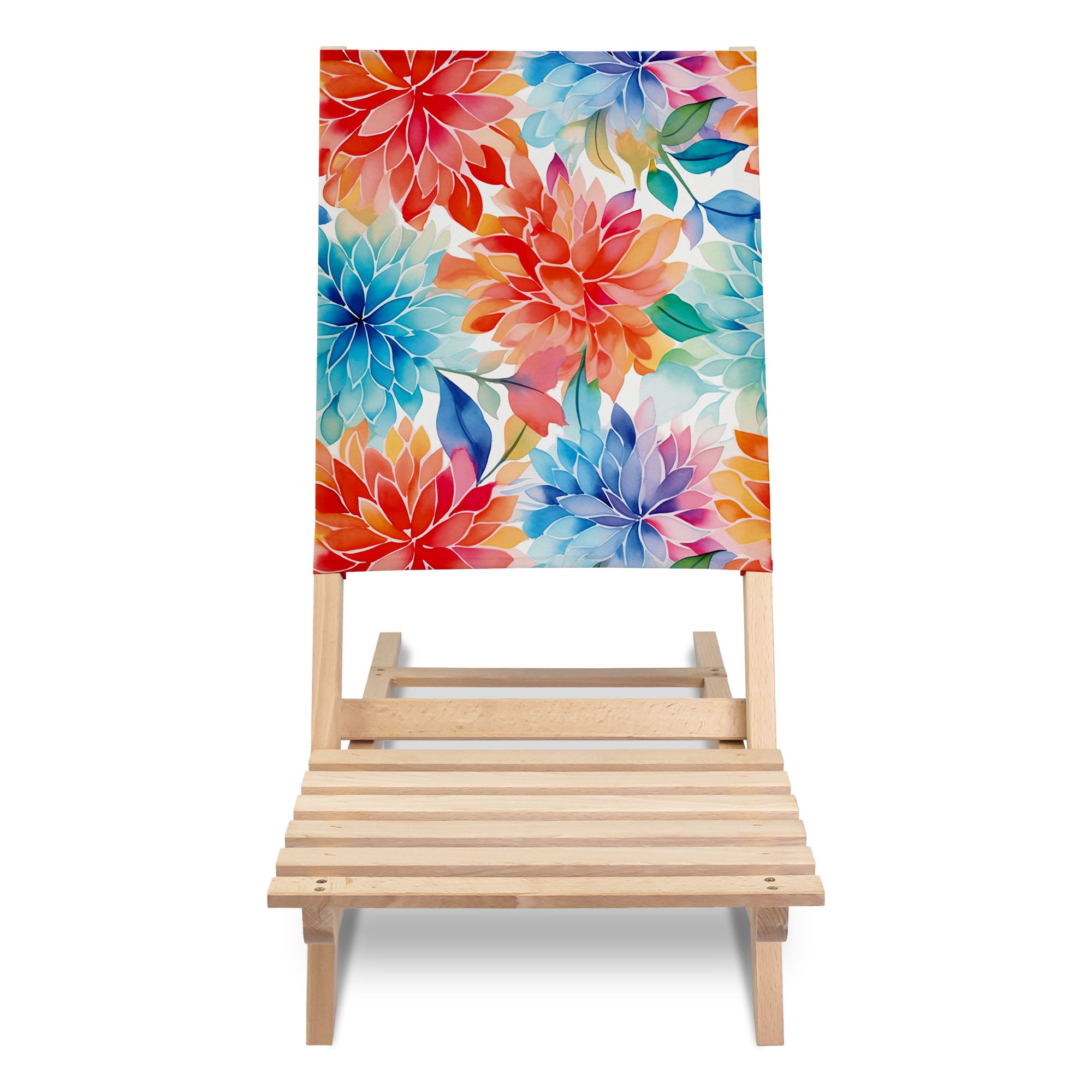 Klappbarer Strandstuhl Blumenhintergrund
