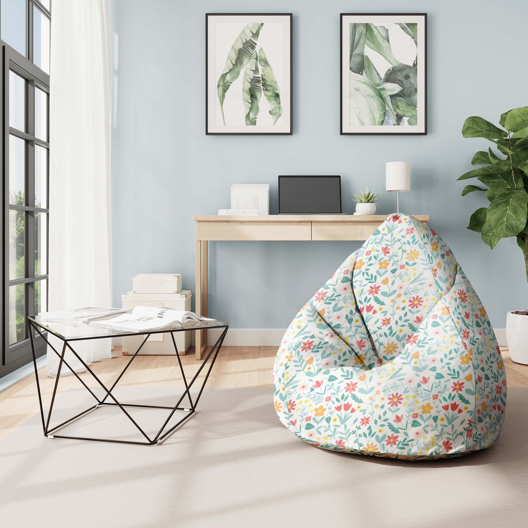 Puf Pearshape Floral Adventure-S-Oxford