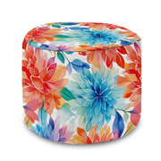 Runder Hocker Fußstütze Floral Background-Velvet