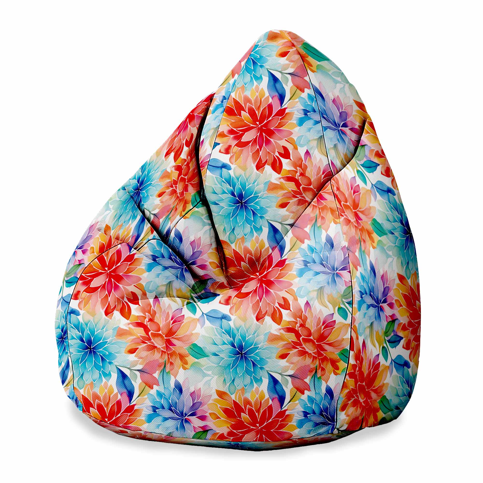 Pearshape Pouf Floral Background-M-Oxford