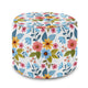 Runder Hocker Fußhocker Floral Fantasy-Velvet