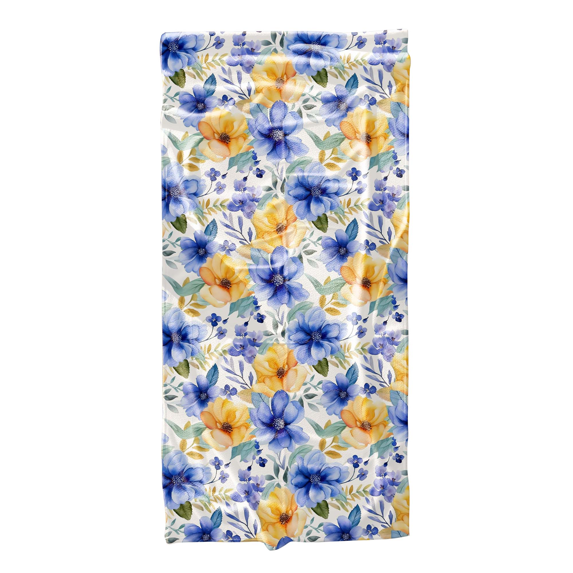 Handtuch Gelb-blaue Blumen