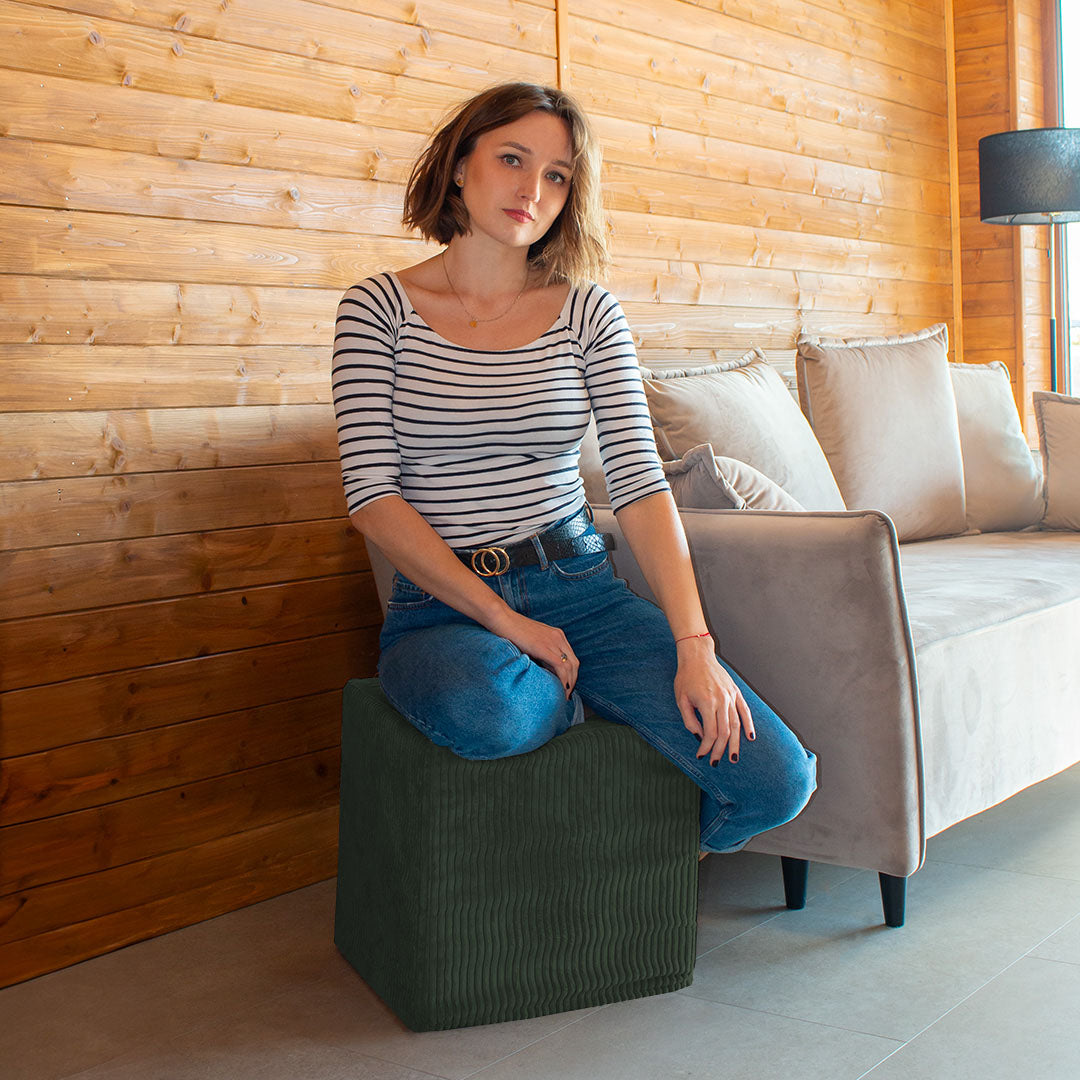 Sitzpouf Qubik Waldsymphonie-40x40 cm