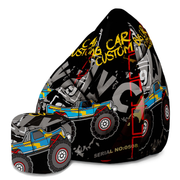 Sitzpouf Birnenform mit Fußstütze Army Car