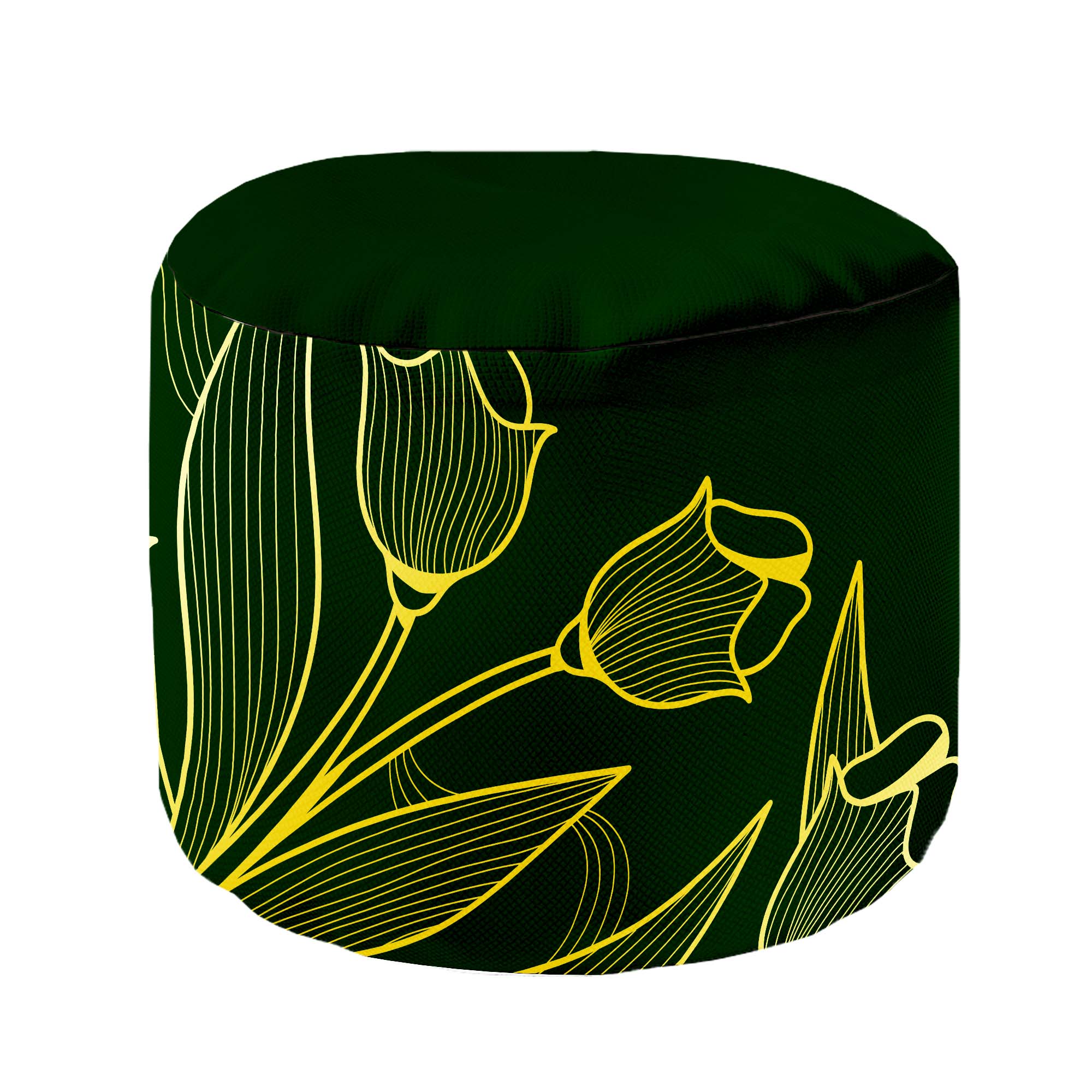 Round Pouf Footstool Gold Dream