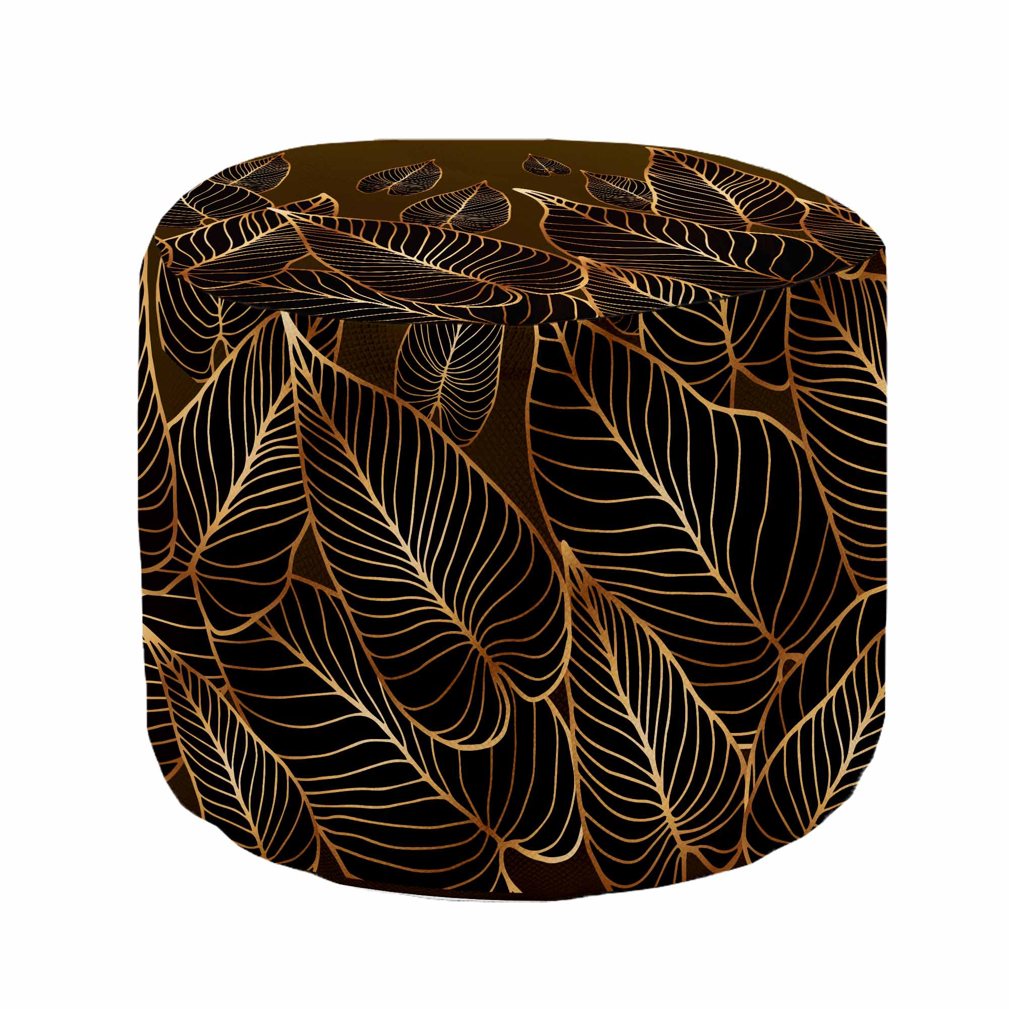Round Pouf Footstool Goldenlinear