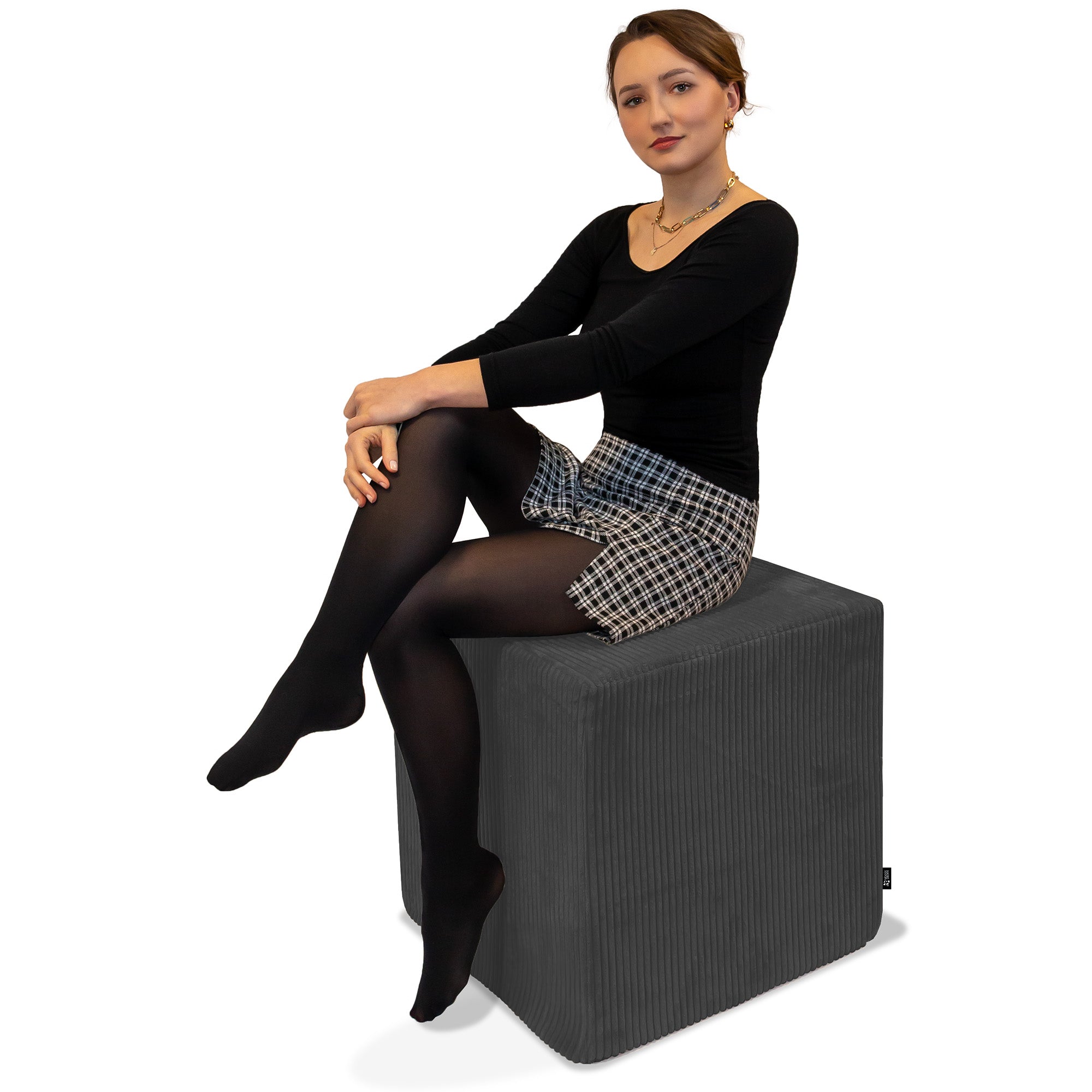 Sitzpouf Qubik Granitgrau