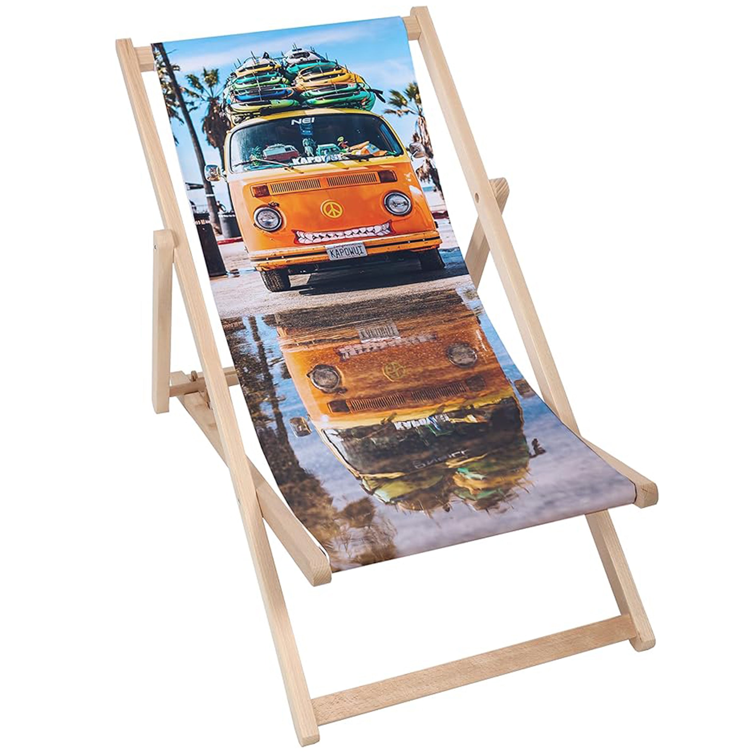Holzliegestuhl Hippie