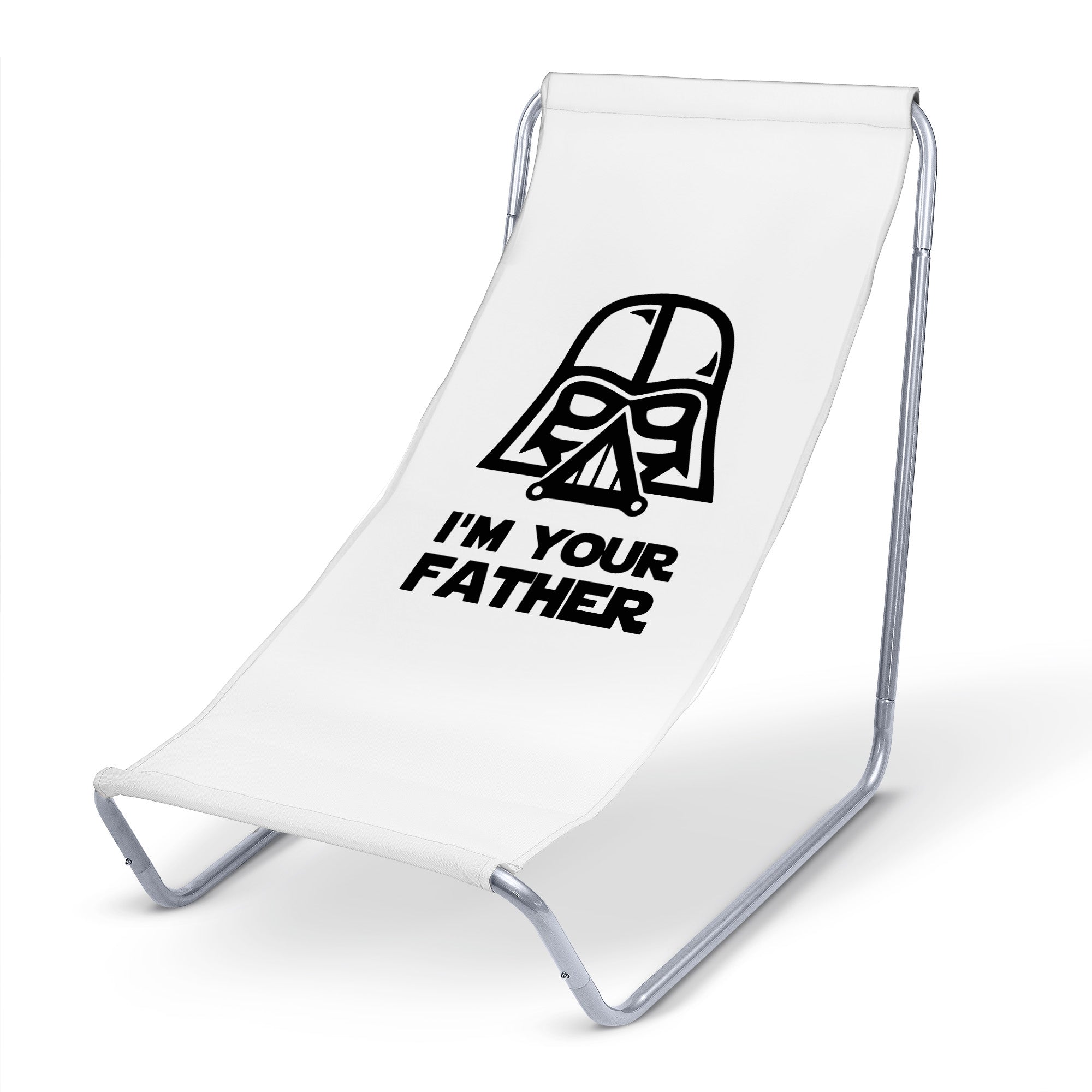 Liegestuhl aus Metall I'm your Father White