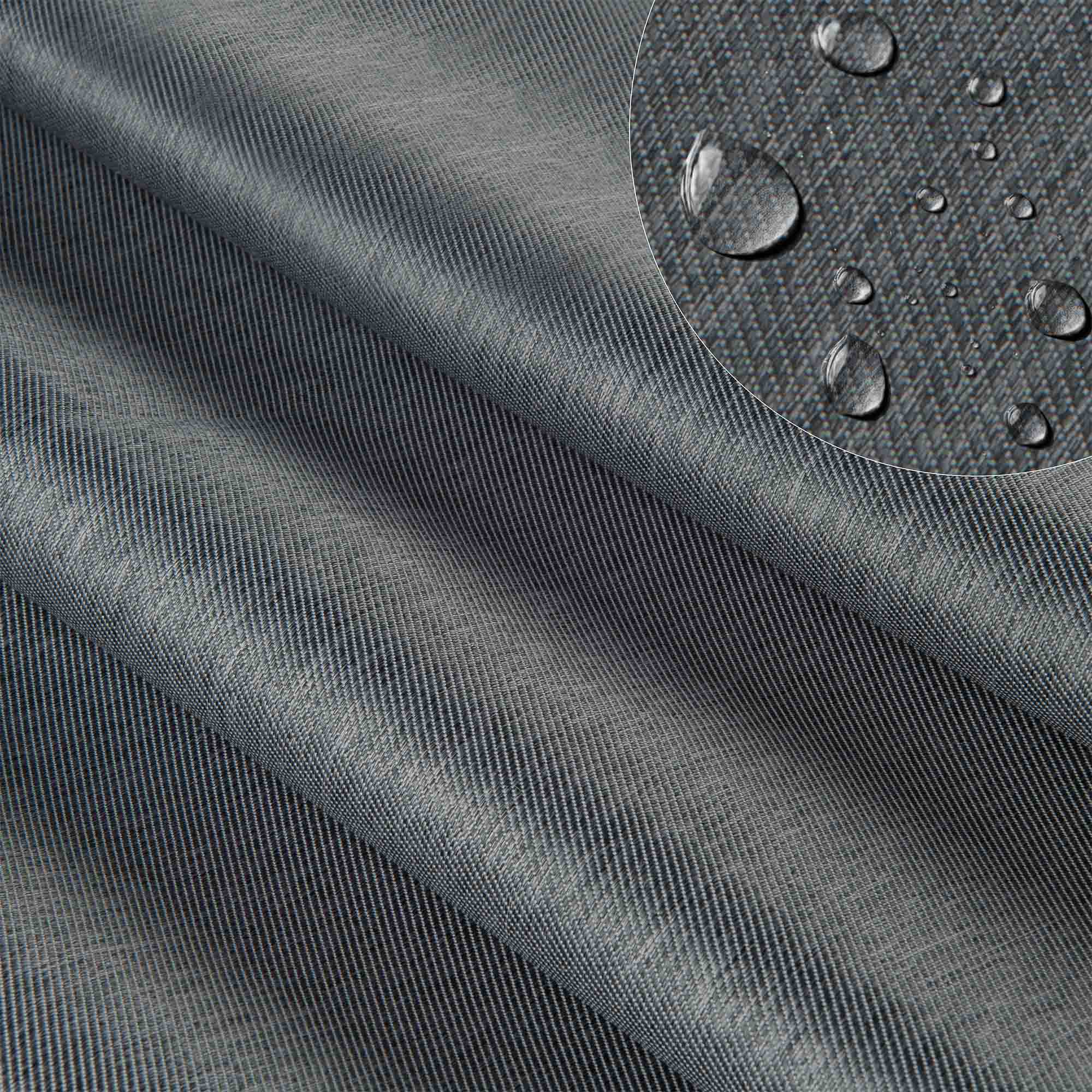 Holzliegestuhl mit Fußstütze Jeans-Imitat Iron Slate