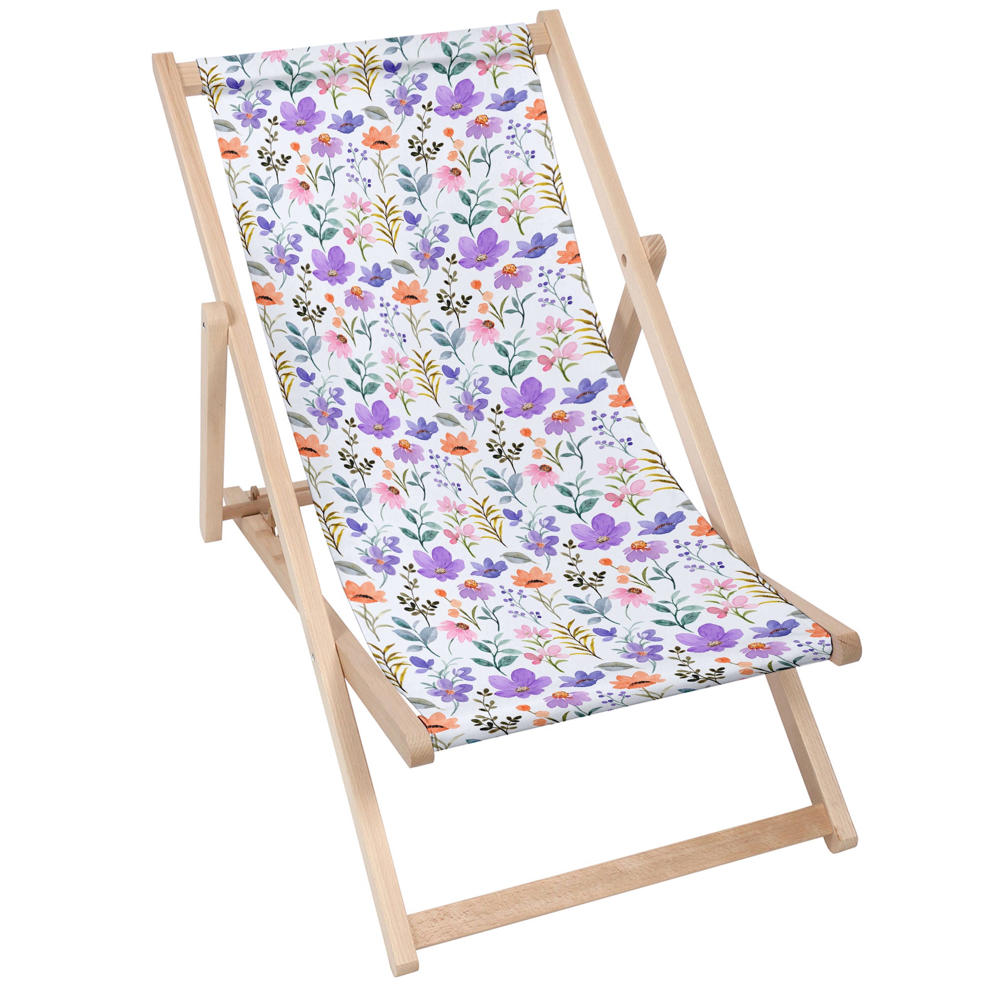 Holzliegestuhl Land der Blumen