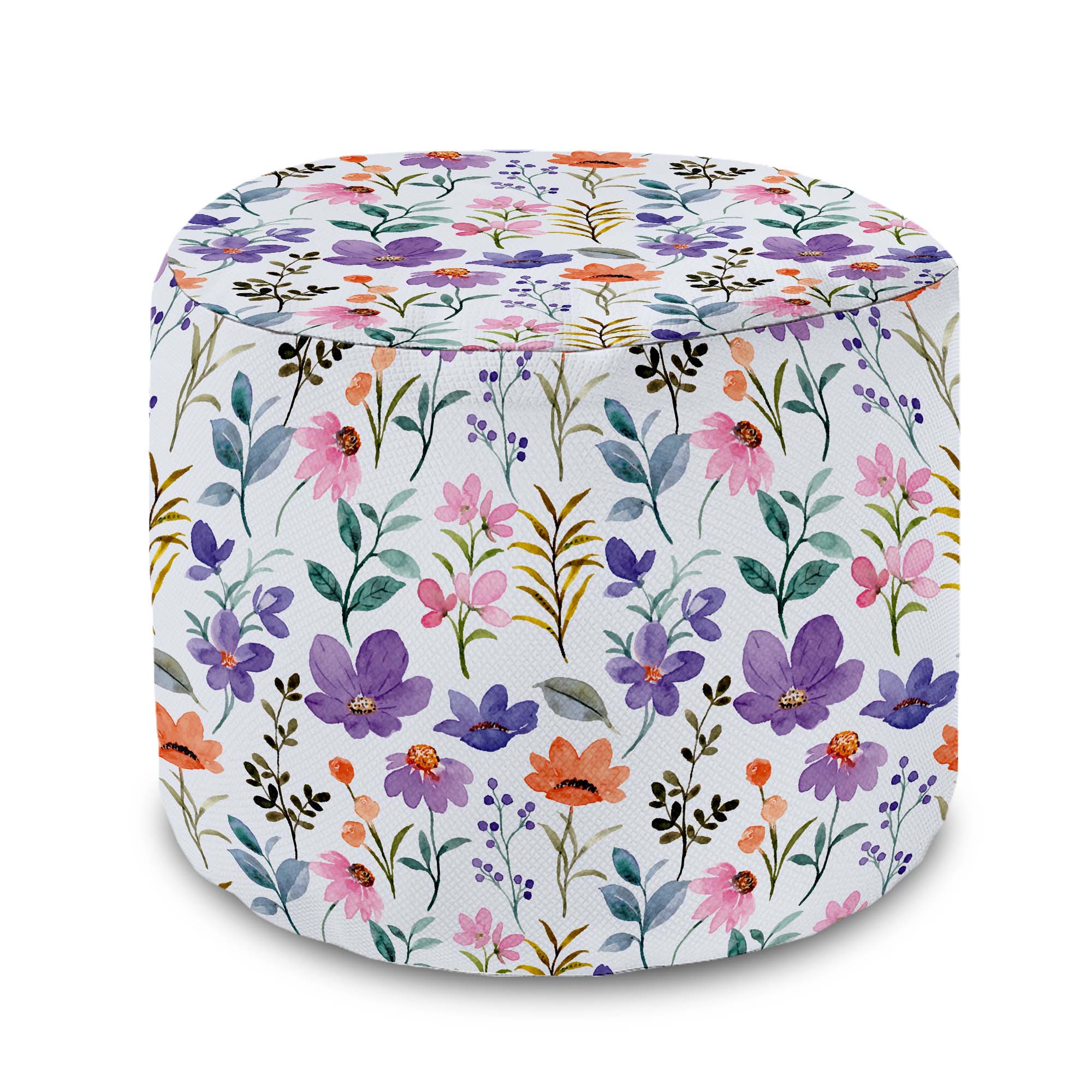 Runder Hocker Fußhocker Land der Blumen