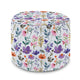 Runder Hocker Fußhocker Land der Blumen-Velvet