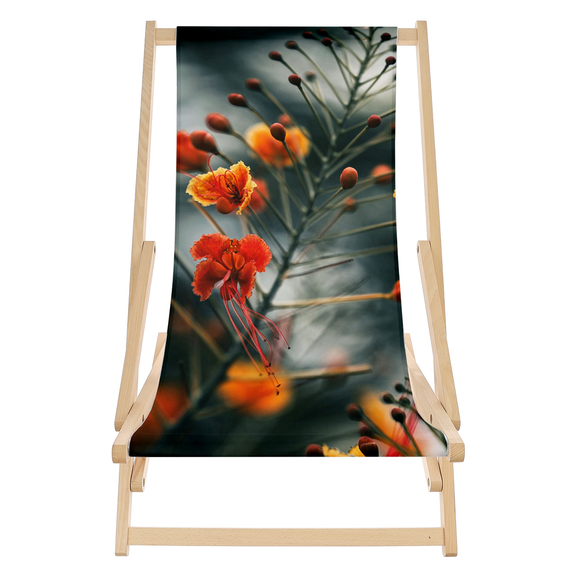 Schaukel-Liegestuhl Kleine Orange Blumen