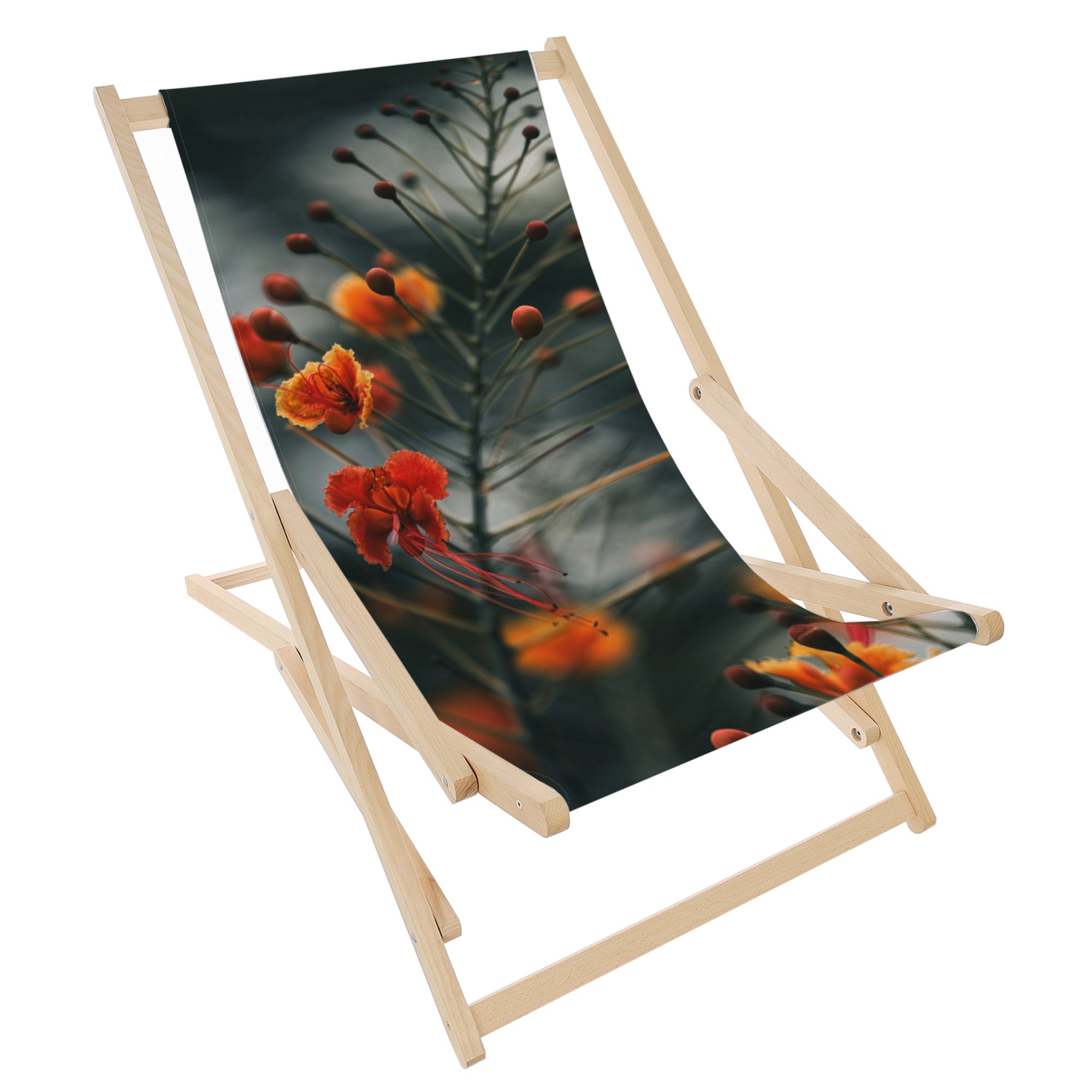 Schaukel-Liegestuhl Kleine Orange Blumen