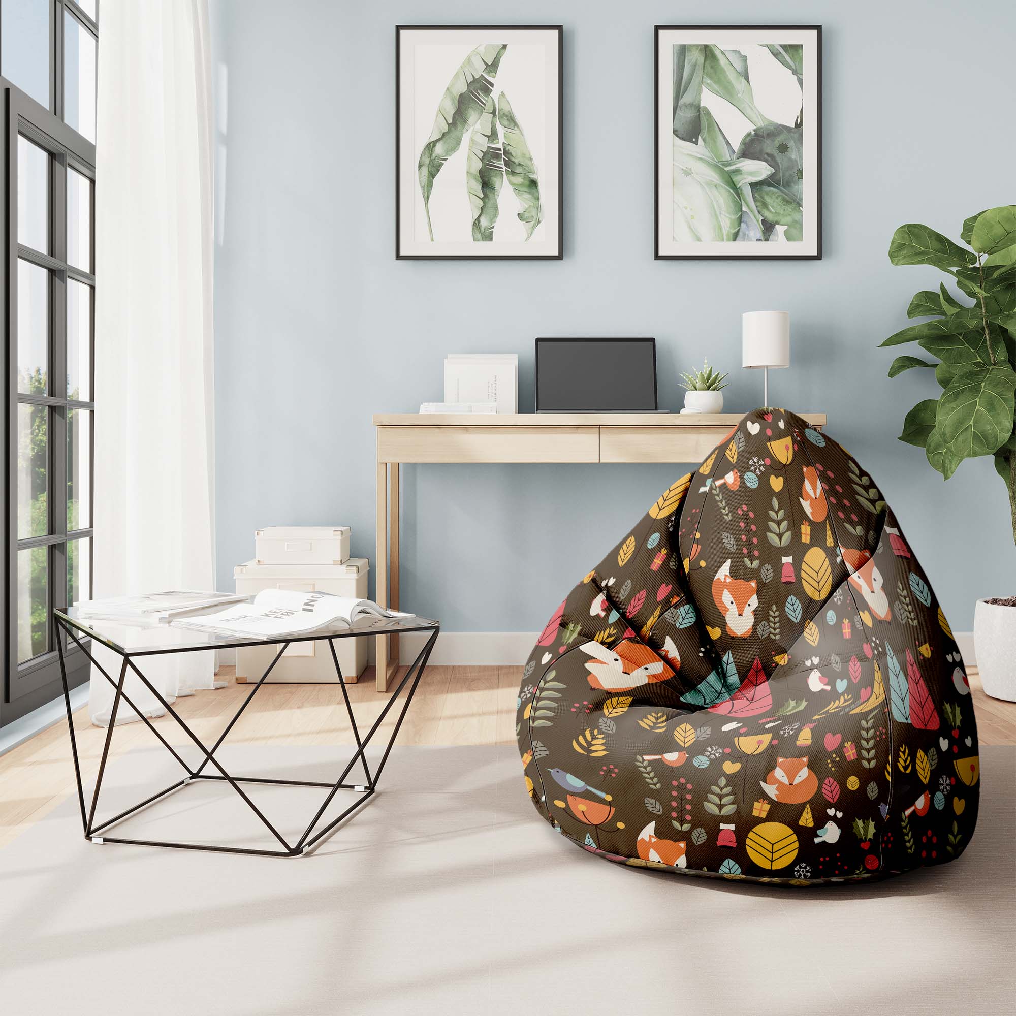 Sitzsack Pearshape Magischer Wald-M