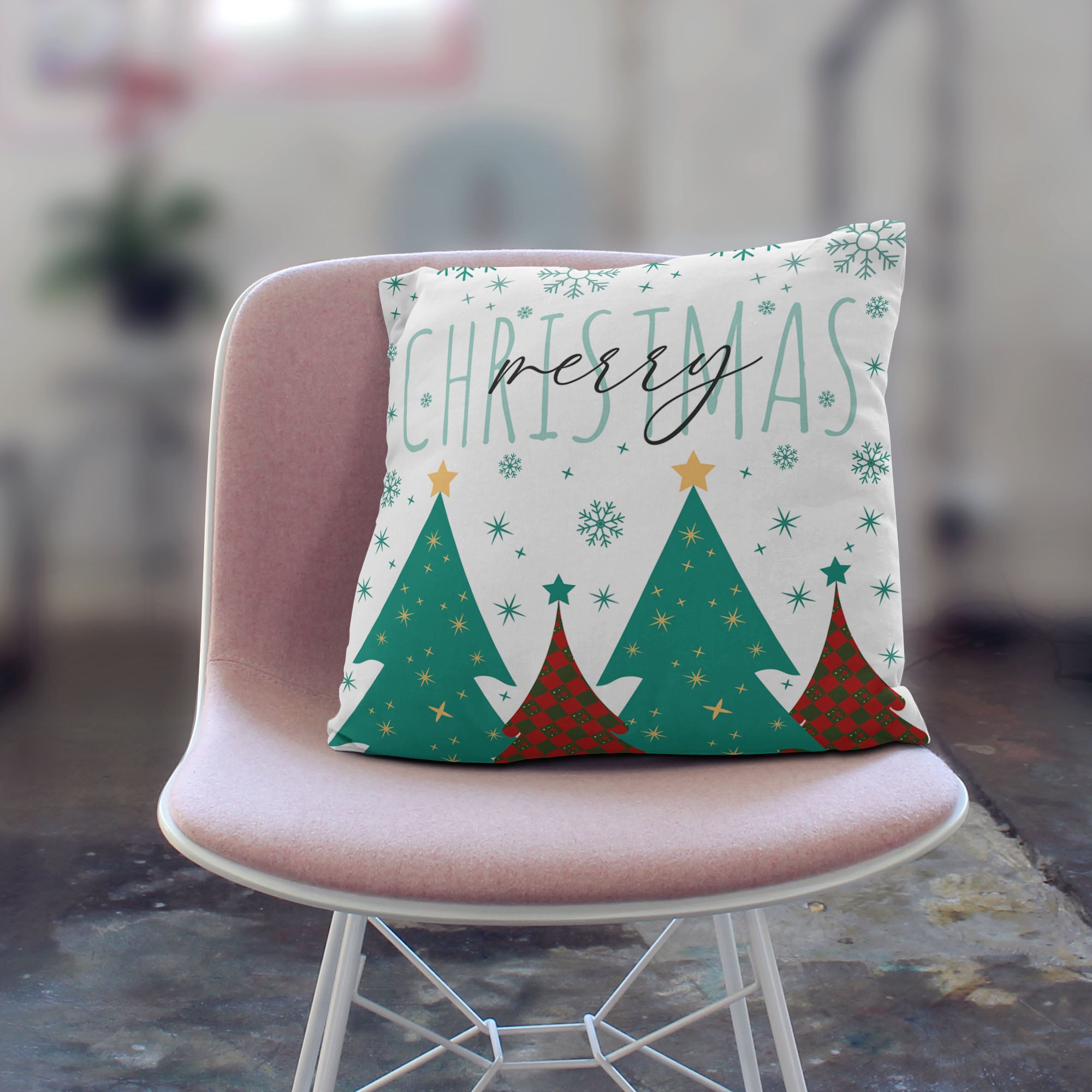 Kissen Fröhliche Weihnachtsbäume