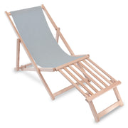 Holzliegestuhl mit hölzerner Fußstütze Jeans-Imitat Moonlight Veil