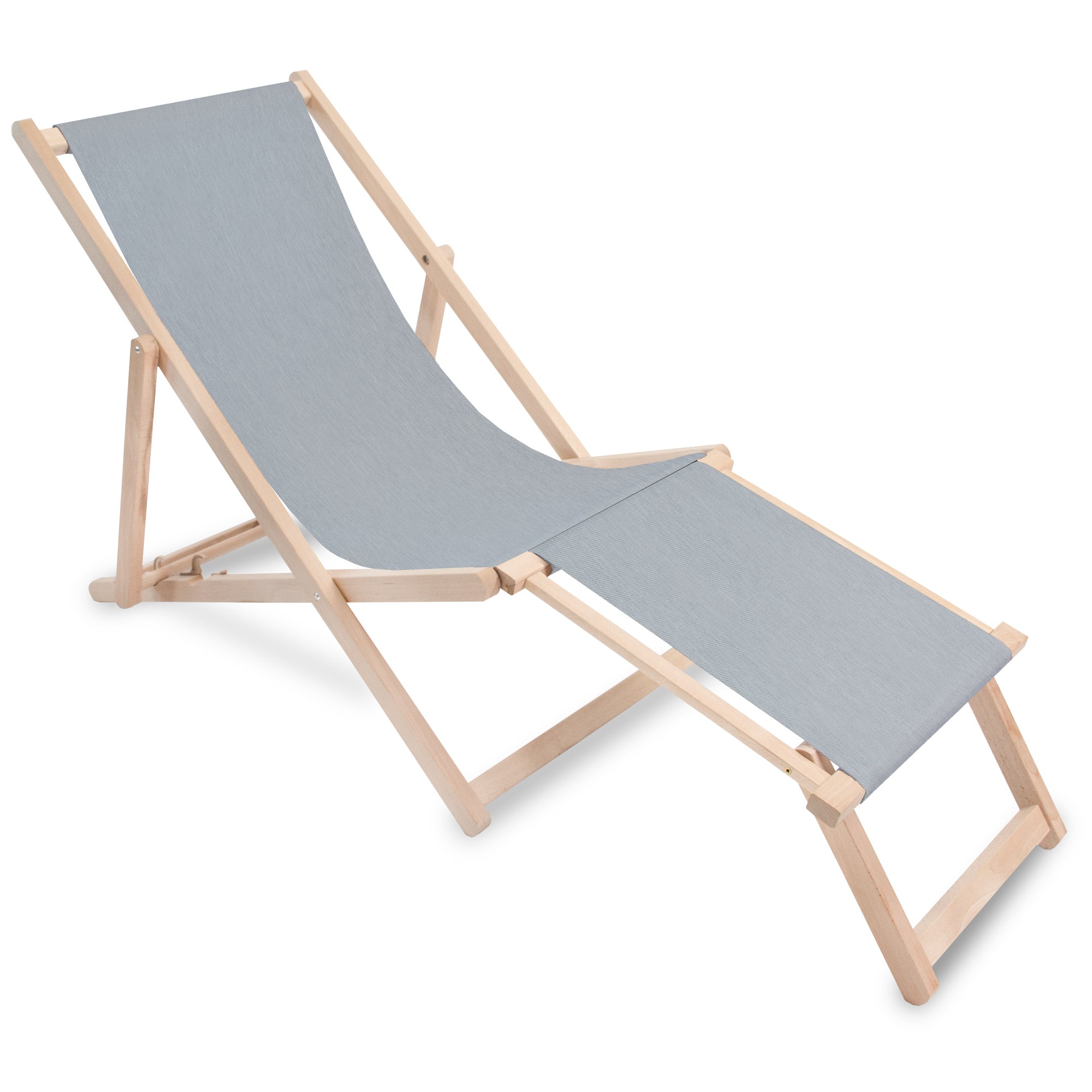 Holzliegestuhl mit Fußstütze Jeans-Imitat Moonlight Veil