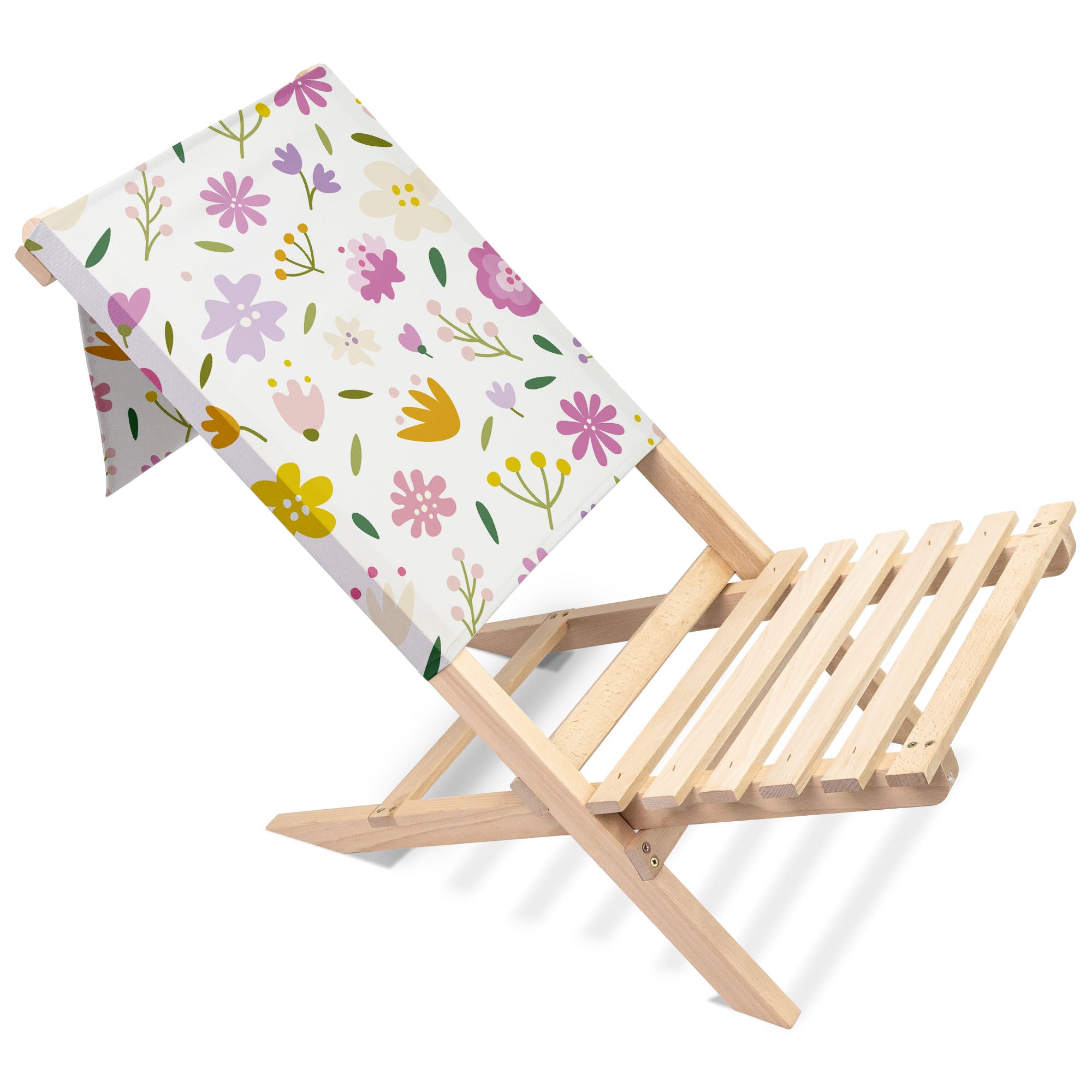 Folding Beach Chair Multicolored Flowers