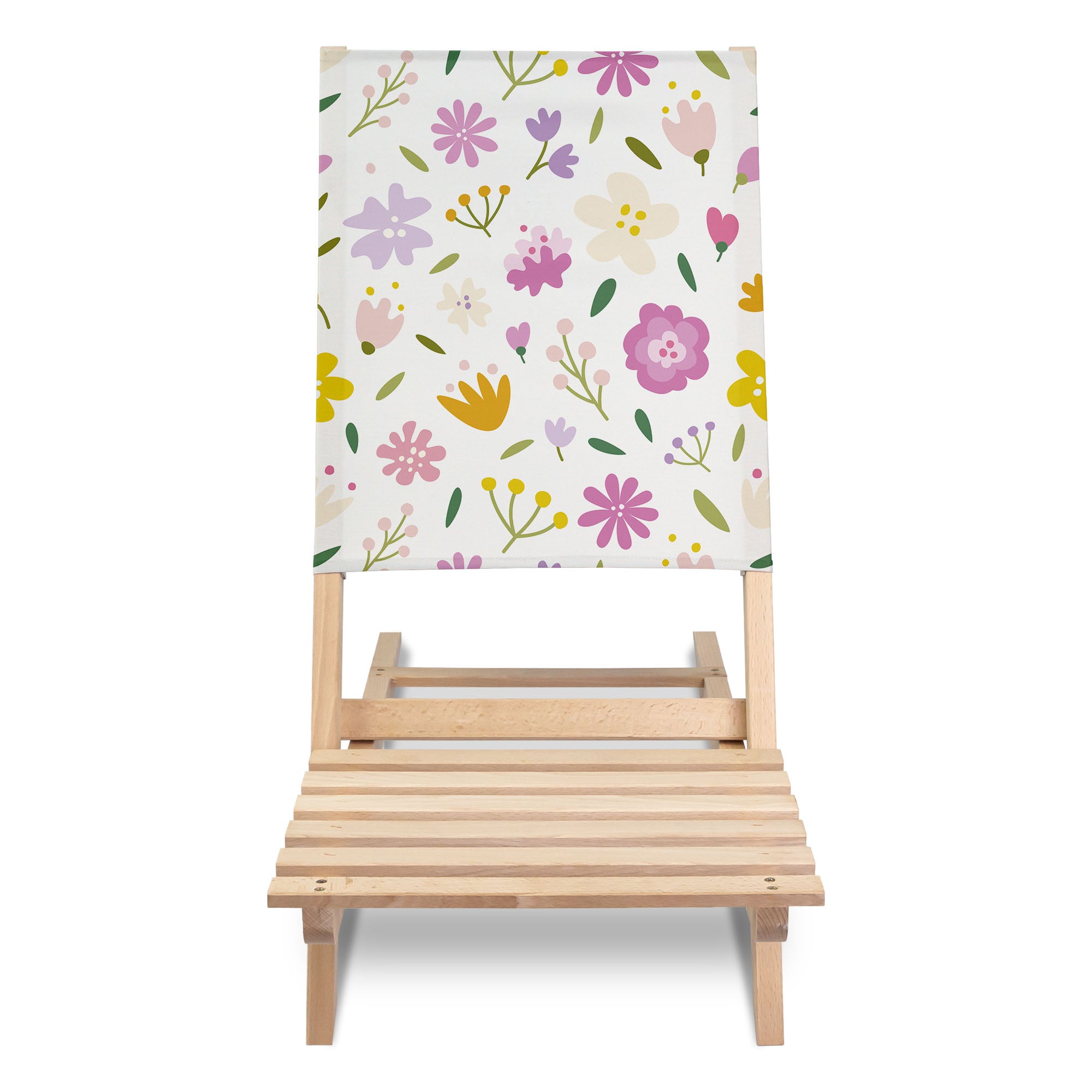 Folding Beach Chair Multicolored Flowers