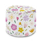 Runder Hocker Fußhocker Bunte Blumen-Velvet
