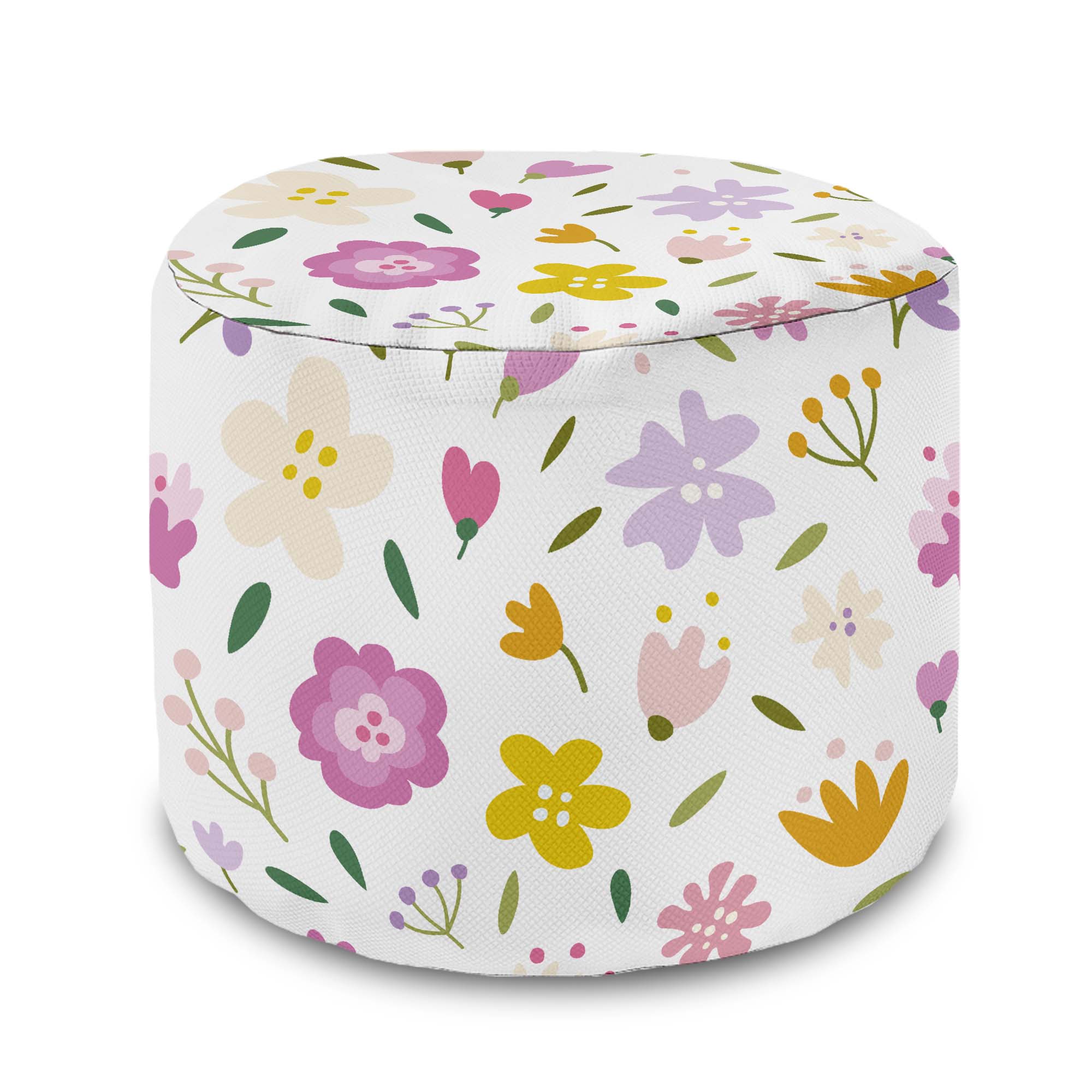 Runder Hocker Fußhocker Bunte Blumen-Oxford