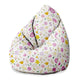 Puf Pearshape Multicolored Flowers-S-Velvet