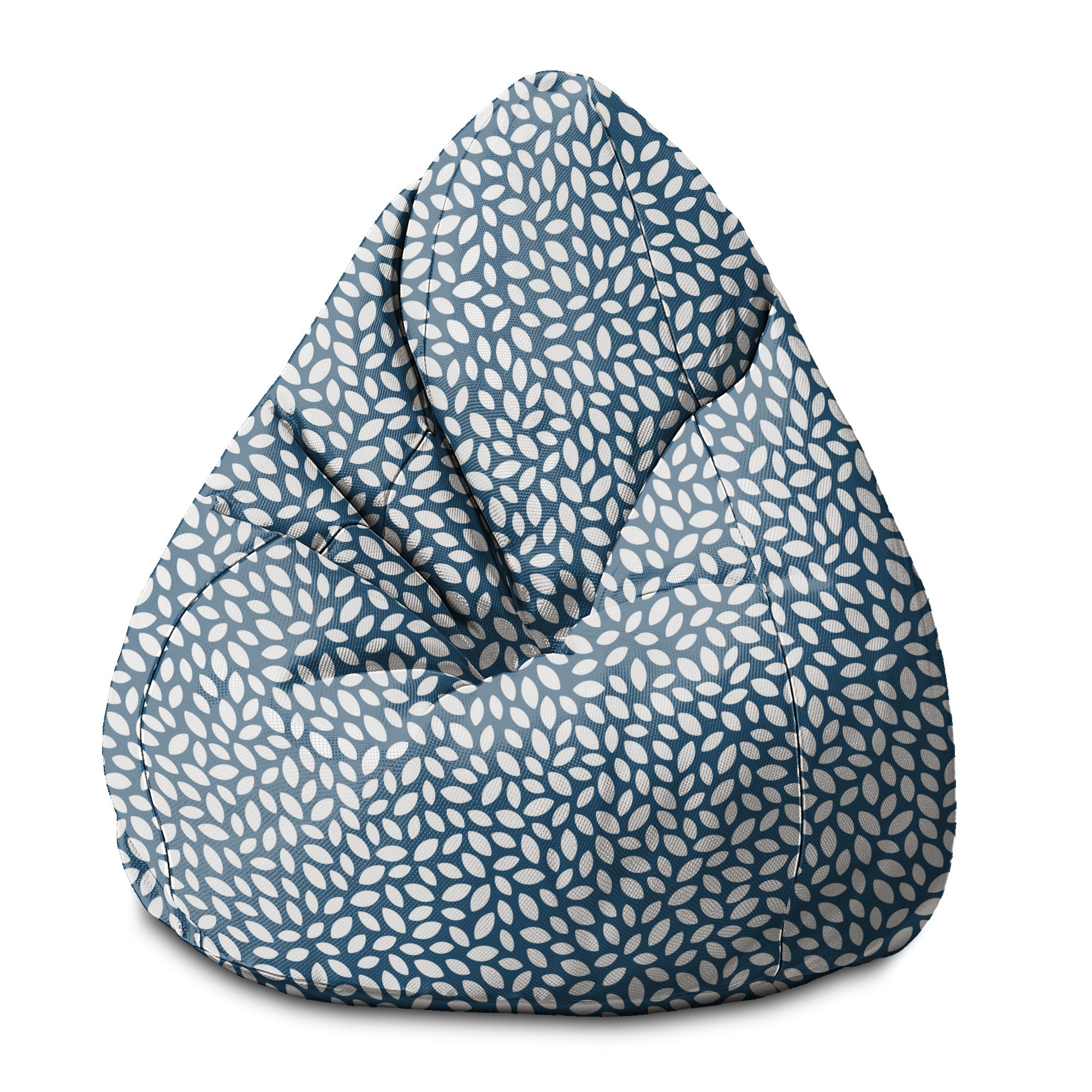 Puf Birnenform Kleine Marineblaue Blüte-S-Samt