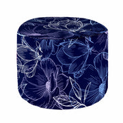 Runder Hocker Fußhocker Marineblumen