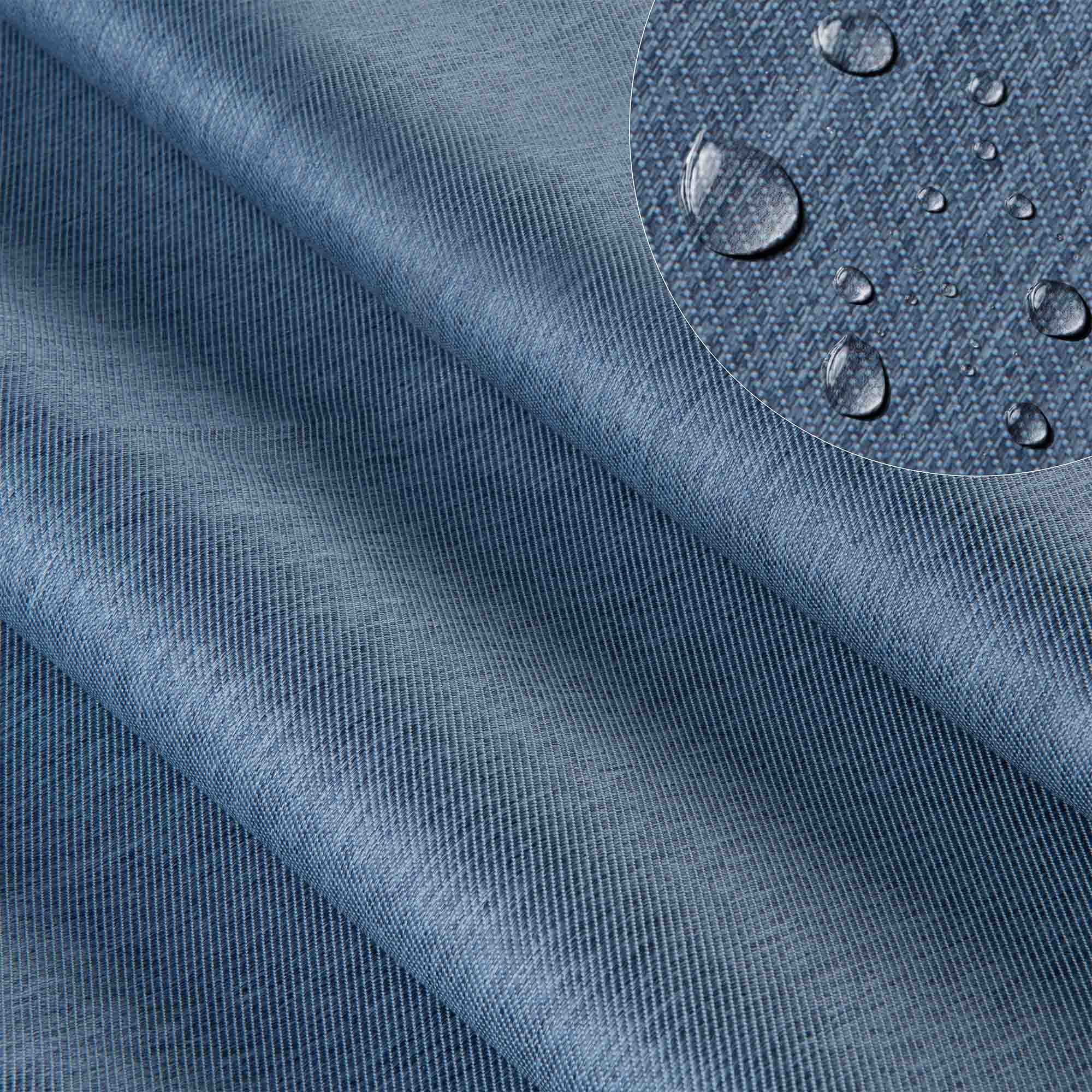 Holzliegestuhl mit Kissen Jeans-Imitat Nordic Blue-S